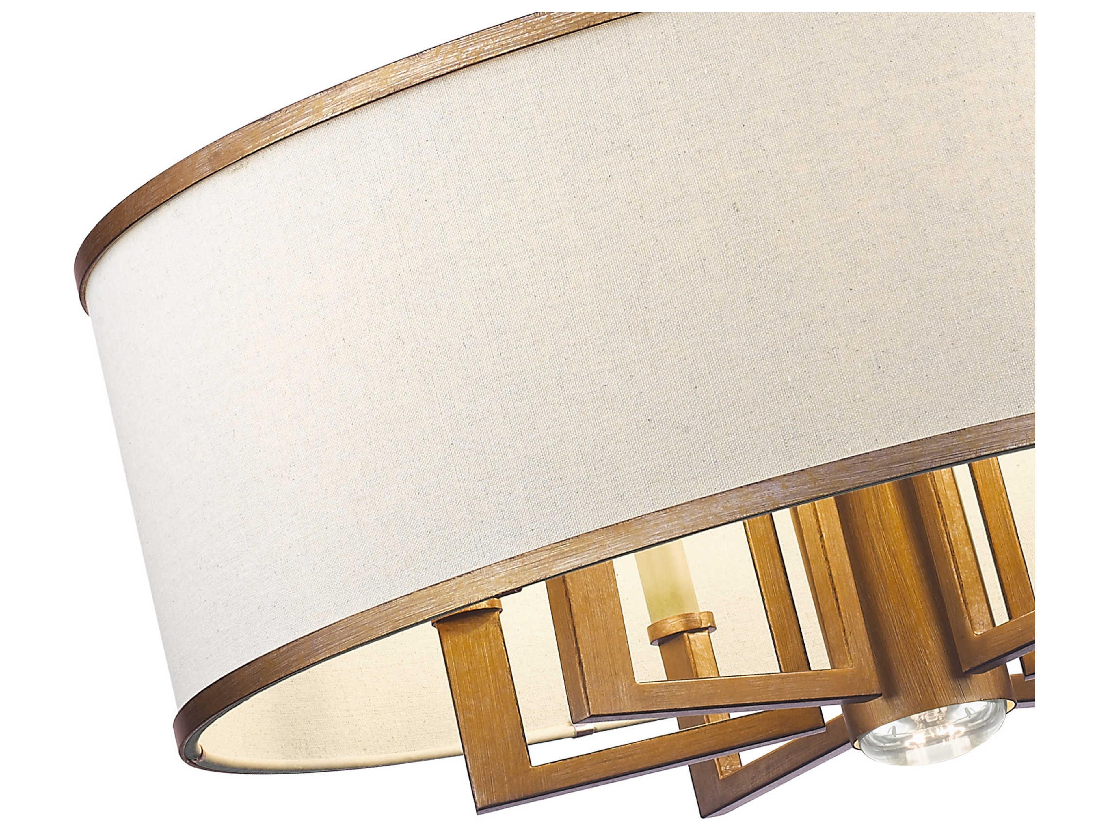 Livex Lighting Park Ridge 6-Light Hand Painted Antique Gold Leaf Drum Round Pendant