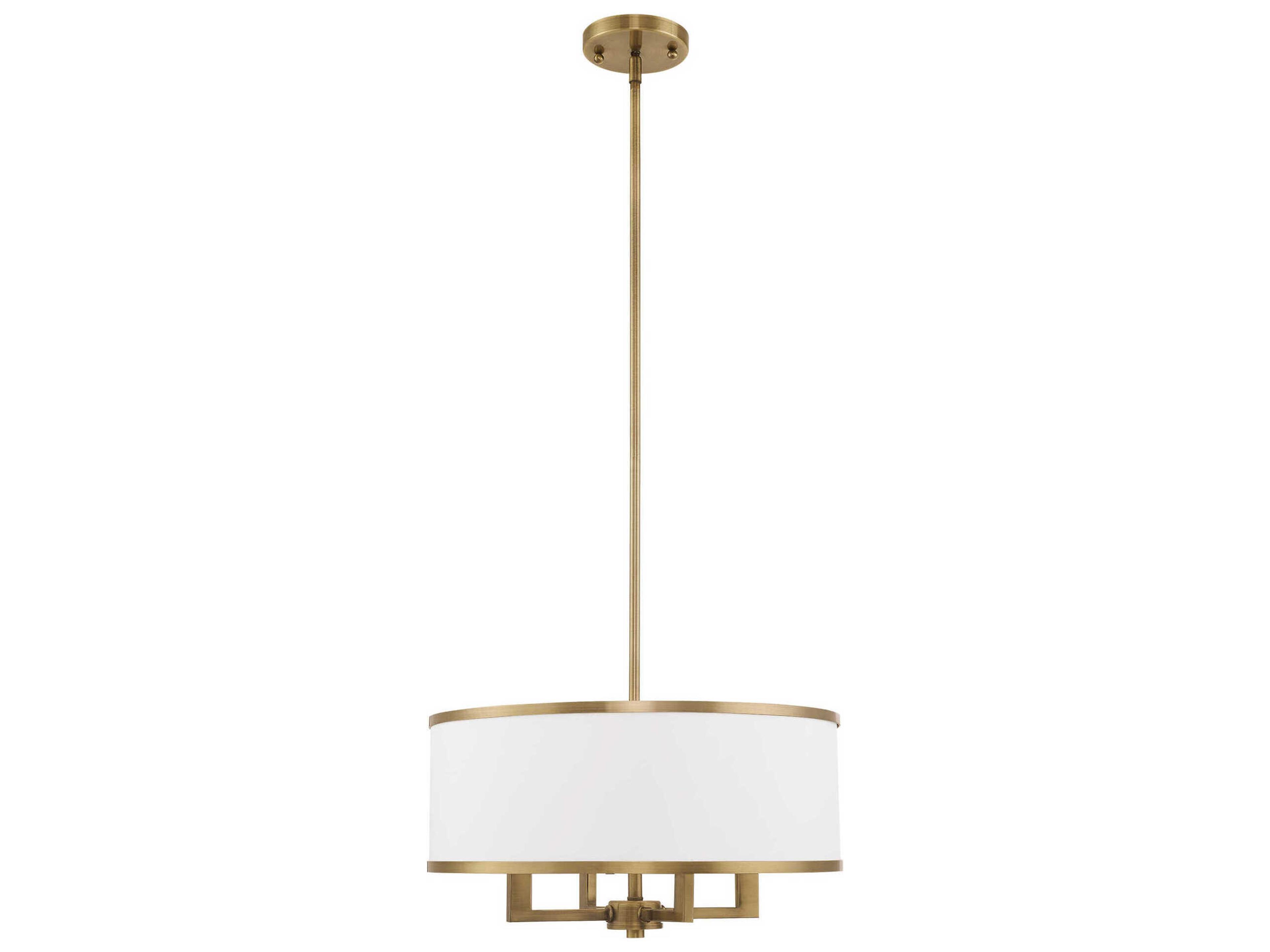 Livex Lighting Park Ridge 4-Light Antique Brass Candelabra Drum Chandelier