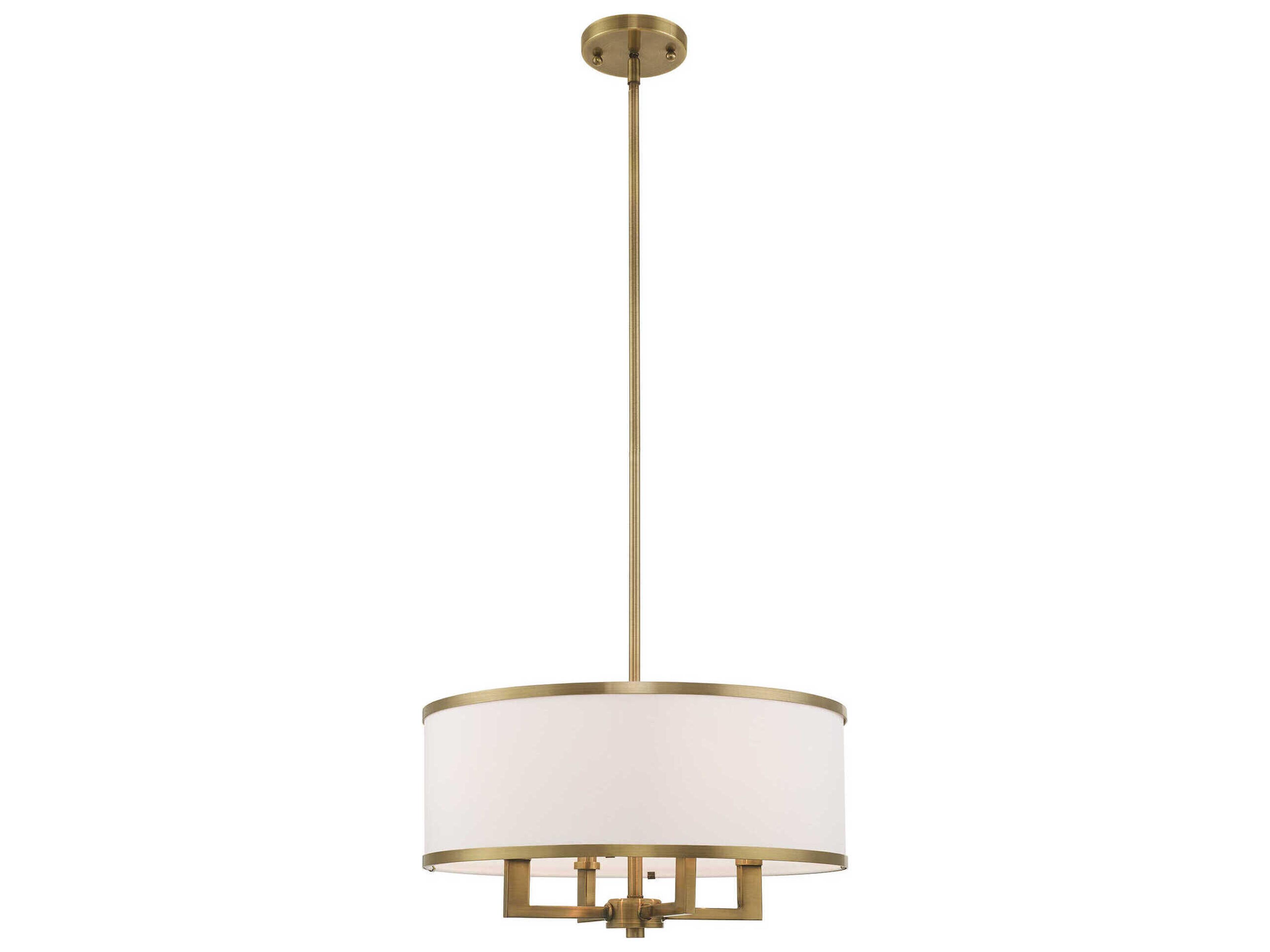 Livex Lighting Park Ridge 4-Light Antique Brass Candelabra Drum Chandelier