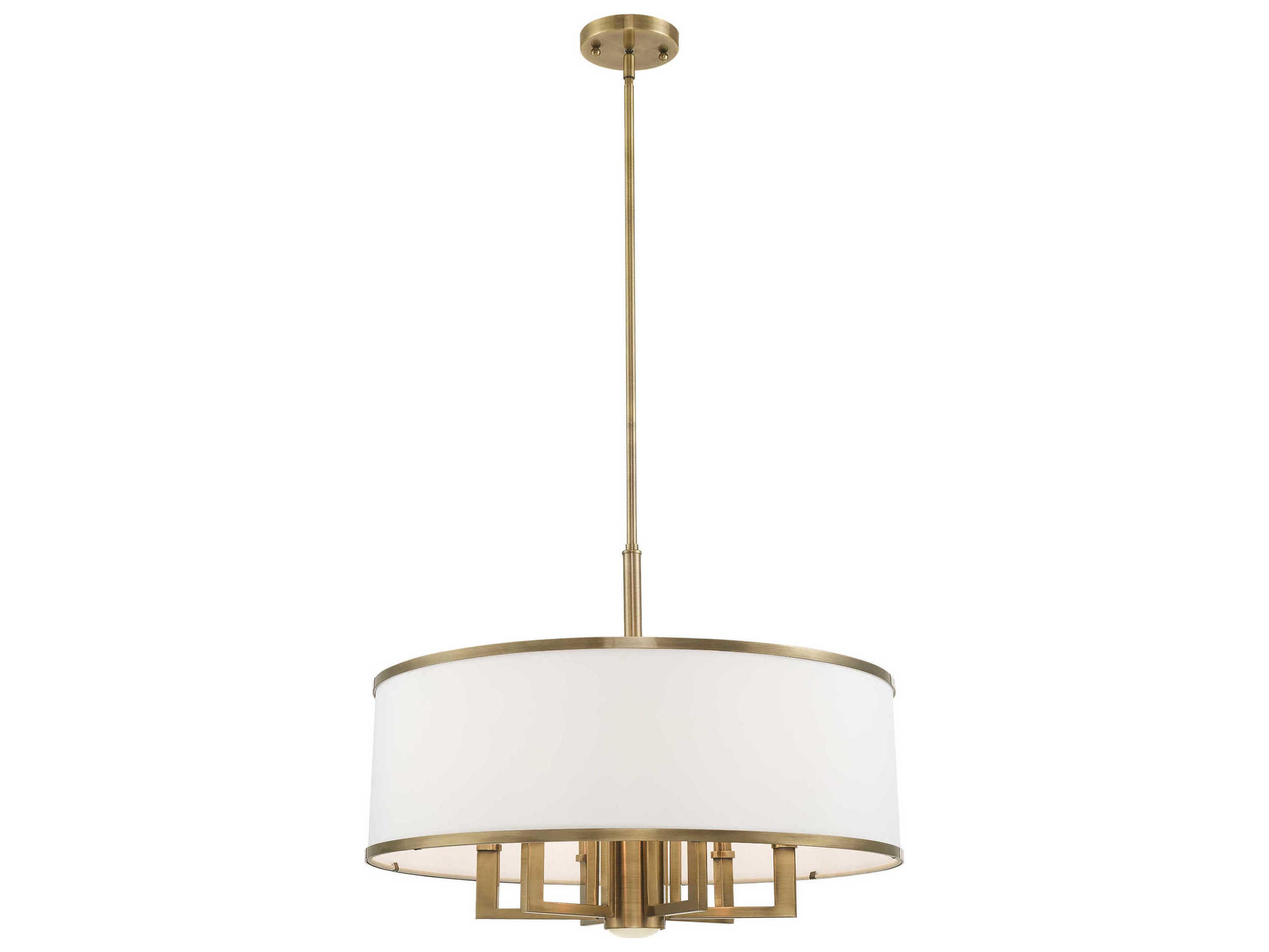 Livex Lighting Park Ridge 6-Light Antique Brass Drum Round Chandelier
