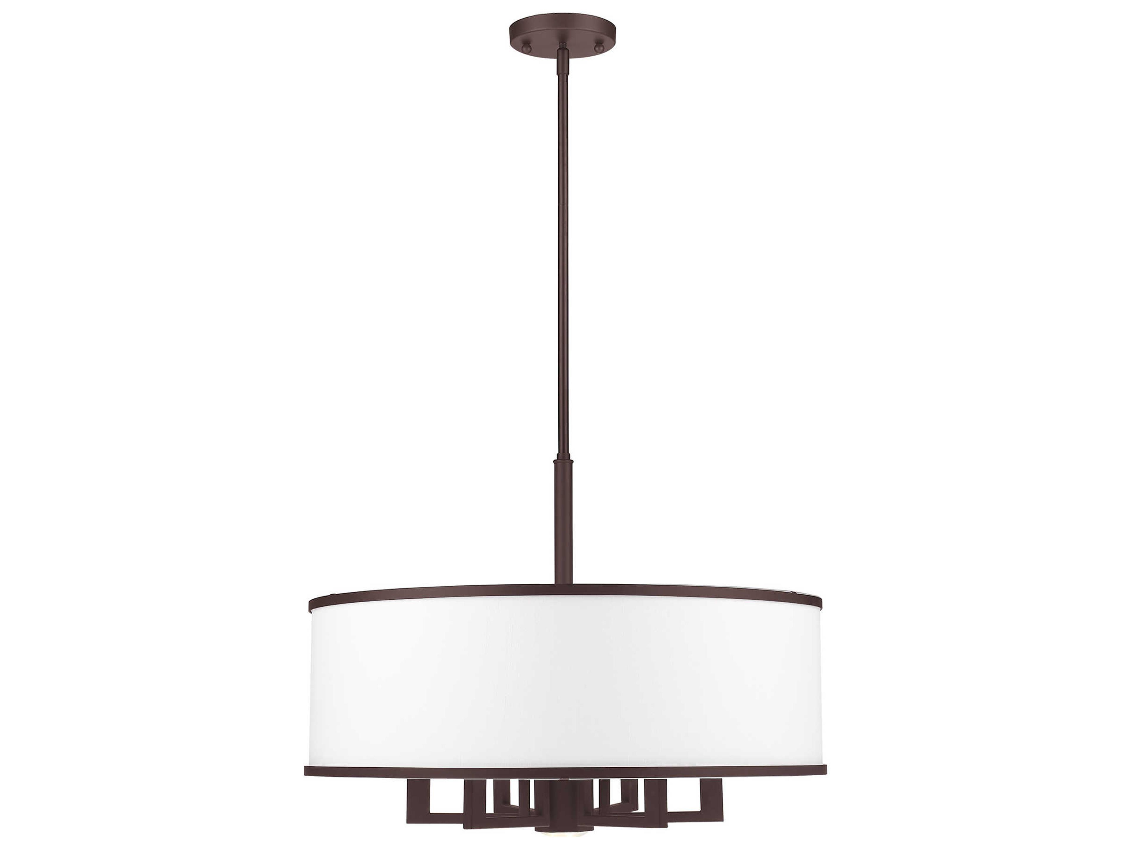 Livex Lighting Park Ridge 6 + 1 Bronze Drum Round Chandelier