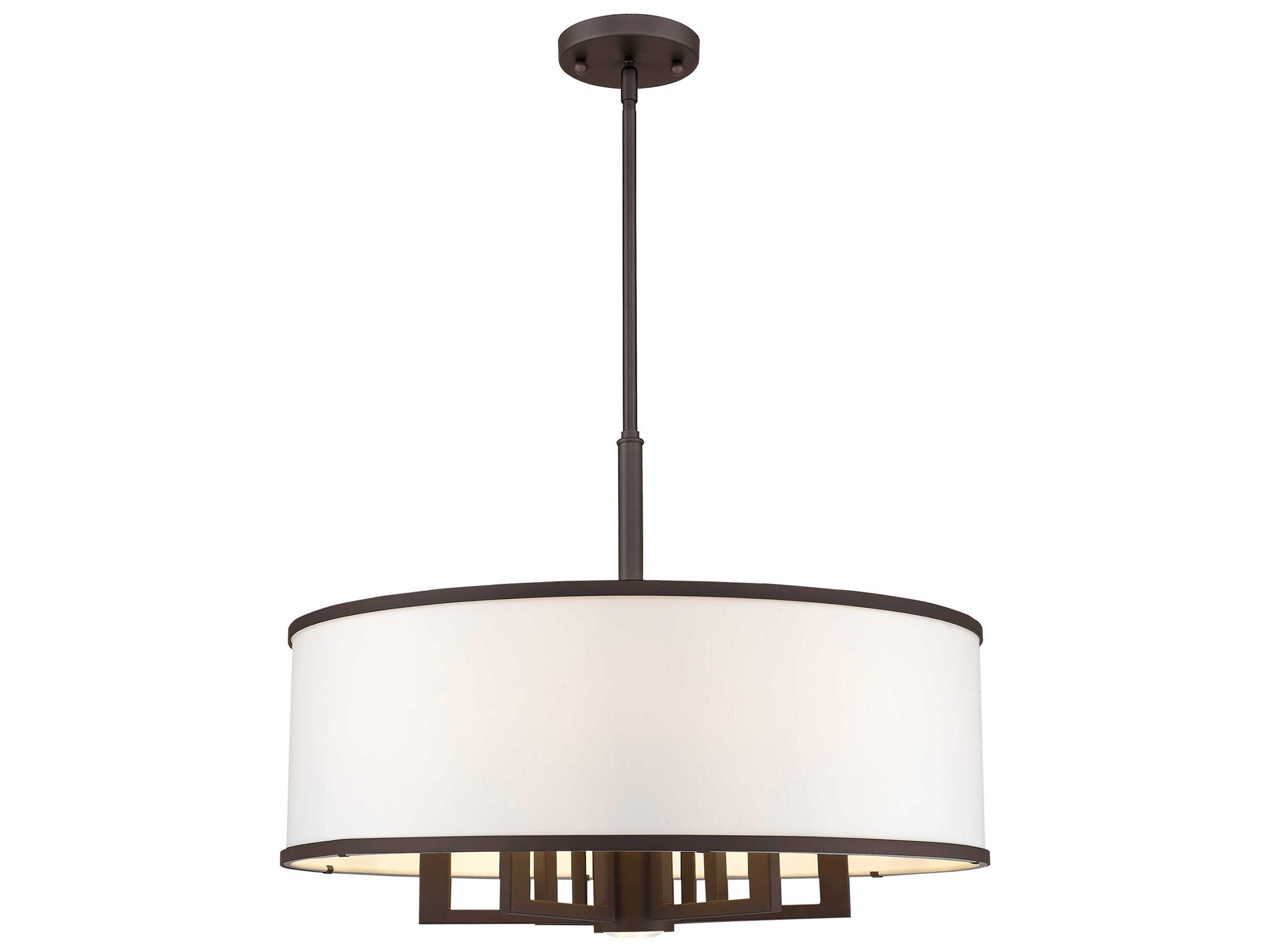 Livex Lighting Park Ridge 6 + 1 Bronze Drum Round Chandelier