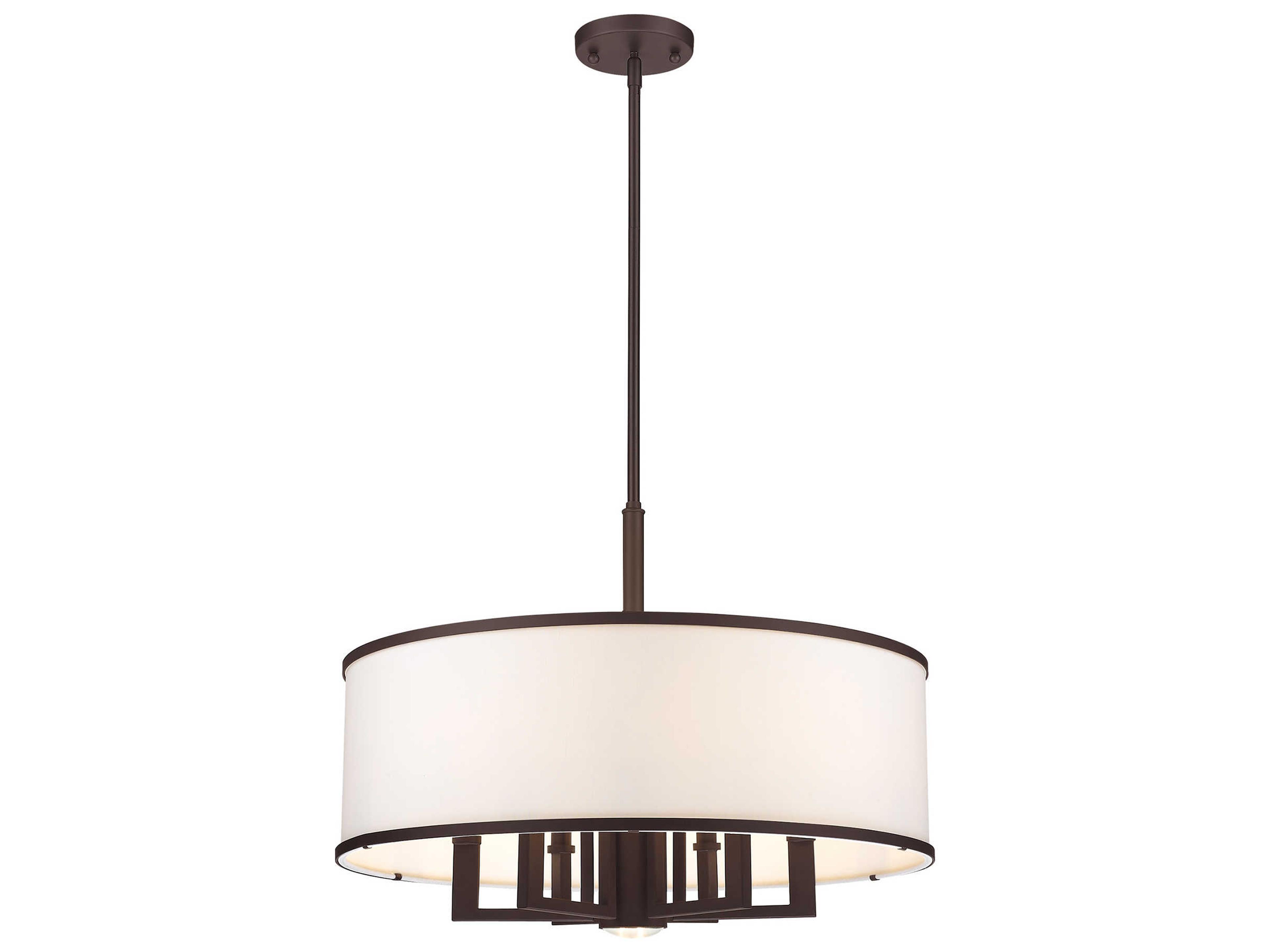 Livex Lighting Park Ridge 6 + 1 Bronze Drum Round Chandelier