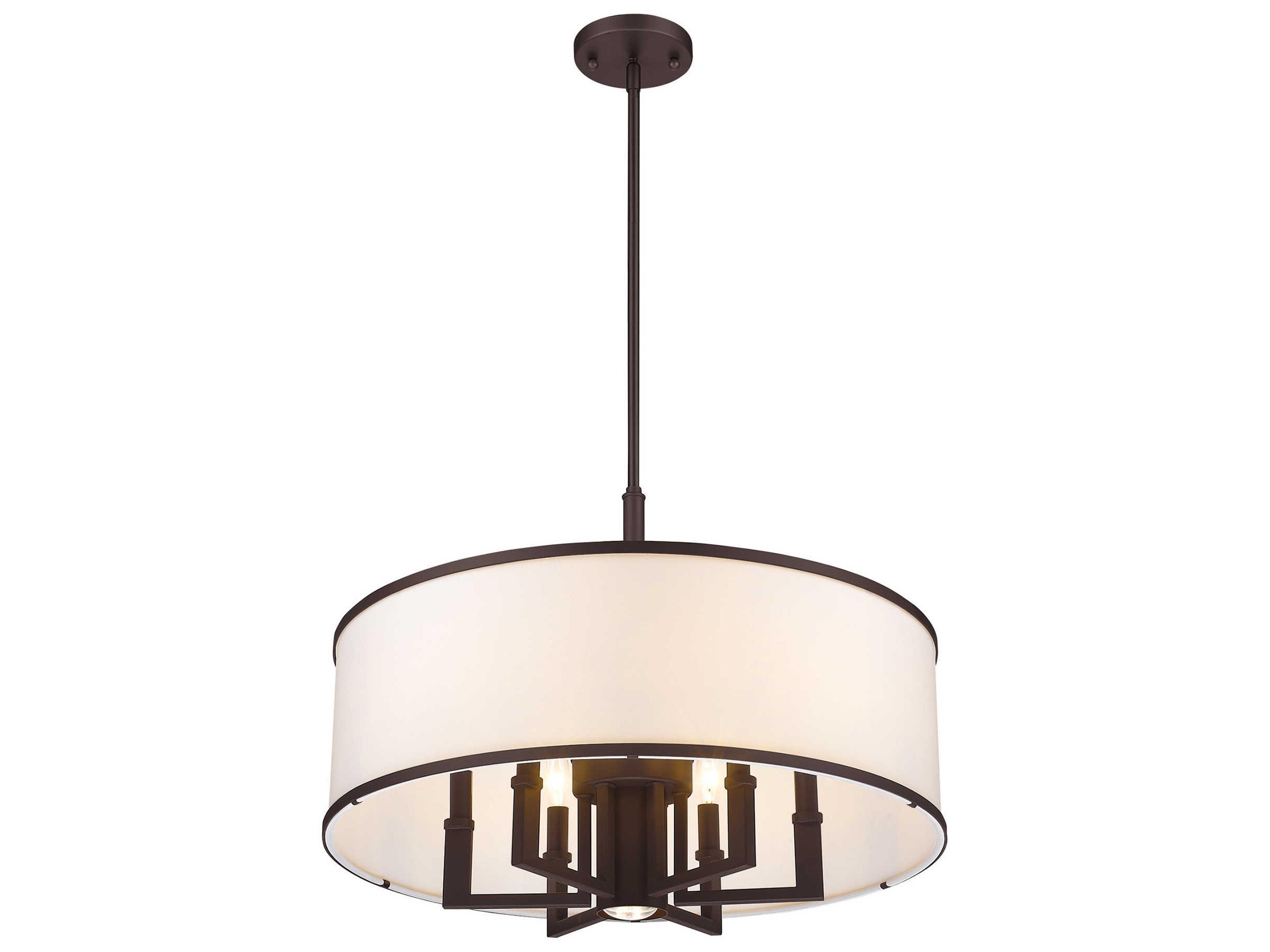 Livex Lighting Park Ridge 6 + 1 Bronze Drum Round Chandelier
