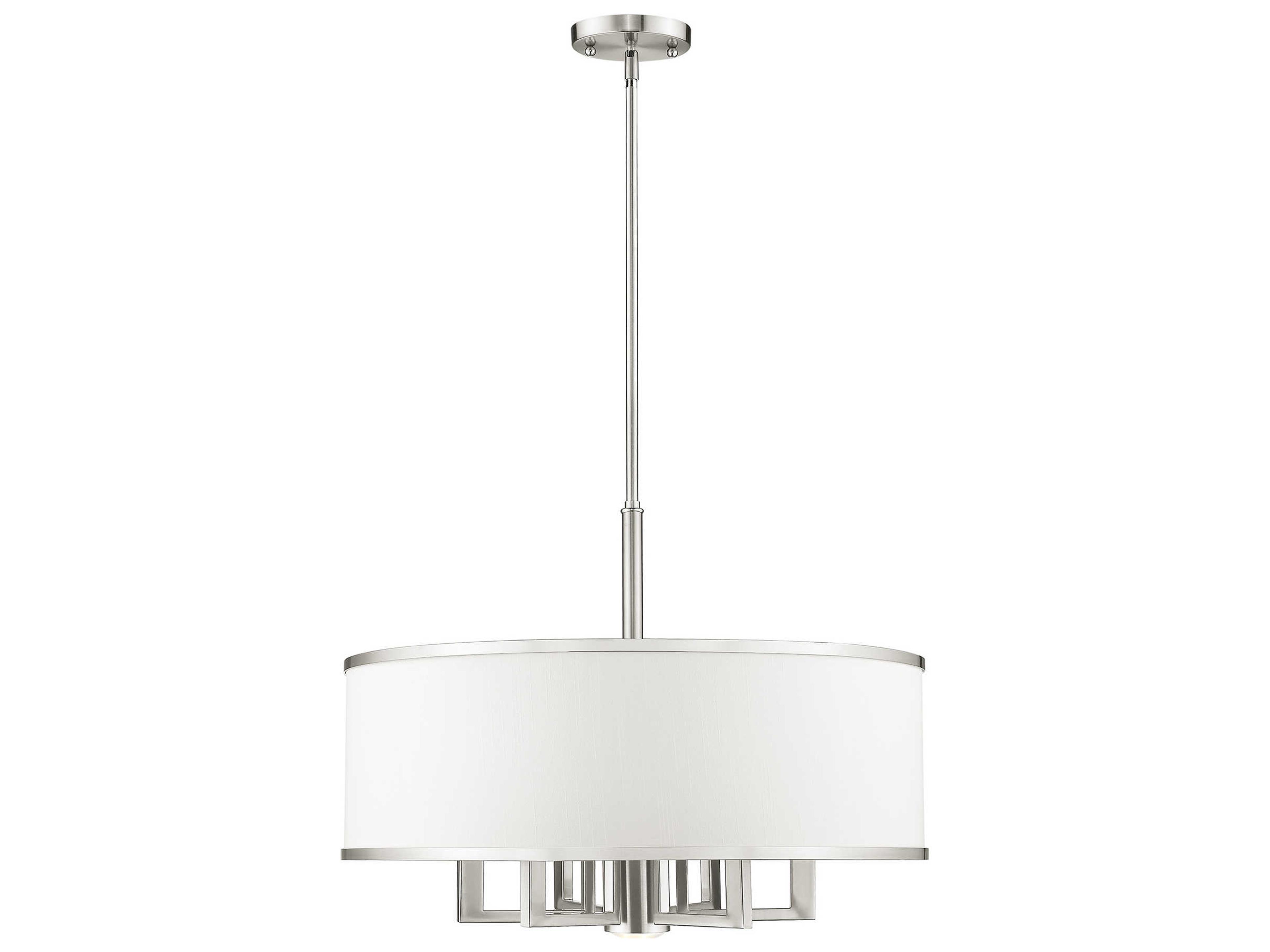 Livex Lighting Park Ridge 6-Light Brushed Nickel Drum Round Pendant
