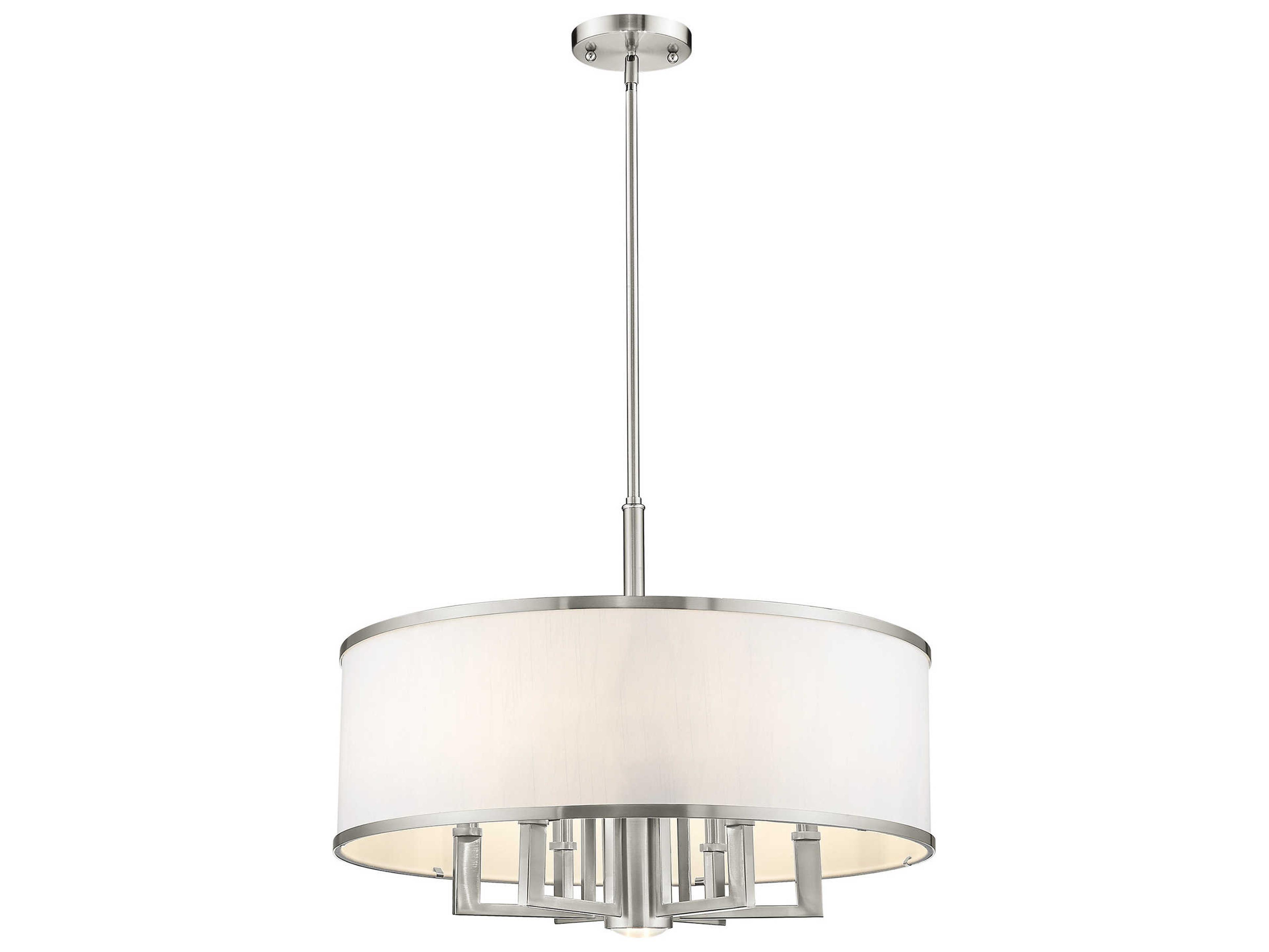 Livex Lighting Park Ridge 6-Light Brushed Nickel Drum Round Pendant