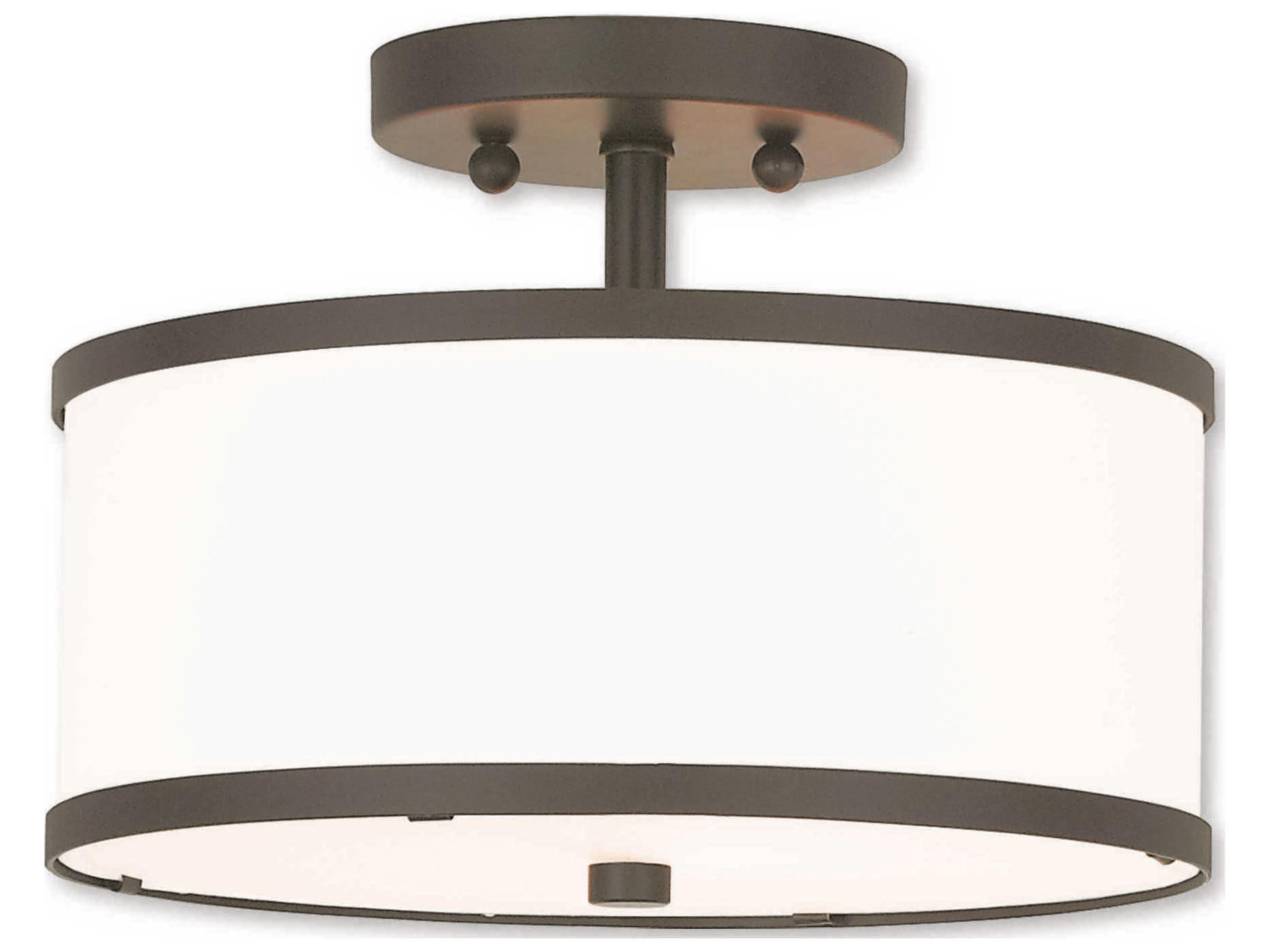 Park Ridge 2-Light Bronze Drum Semi Flush Mount