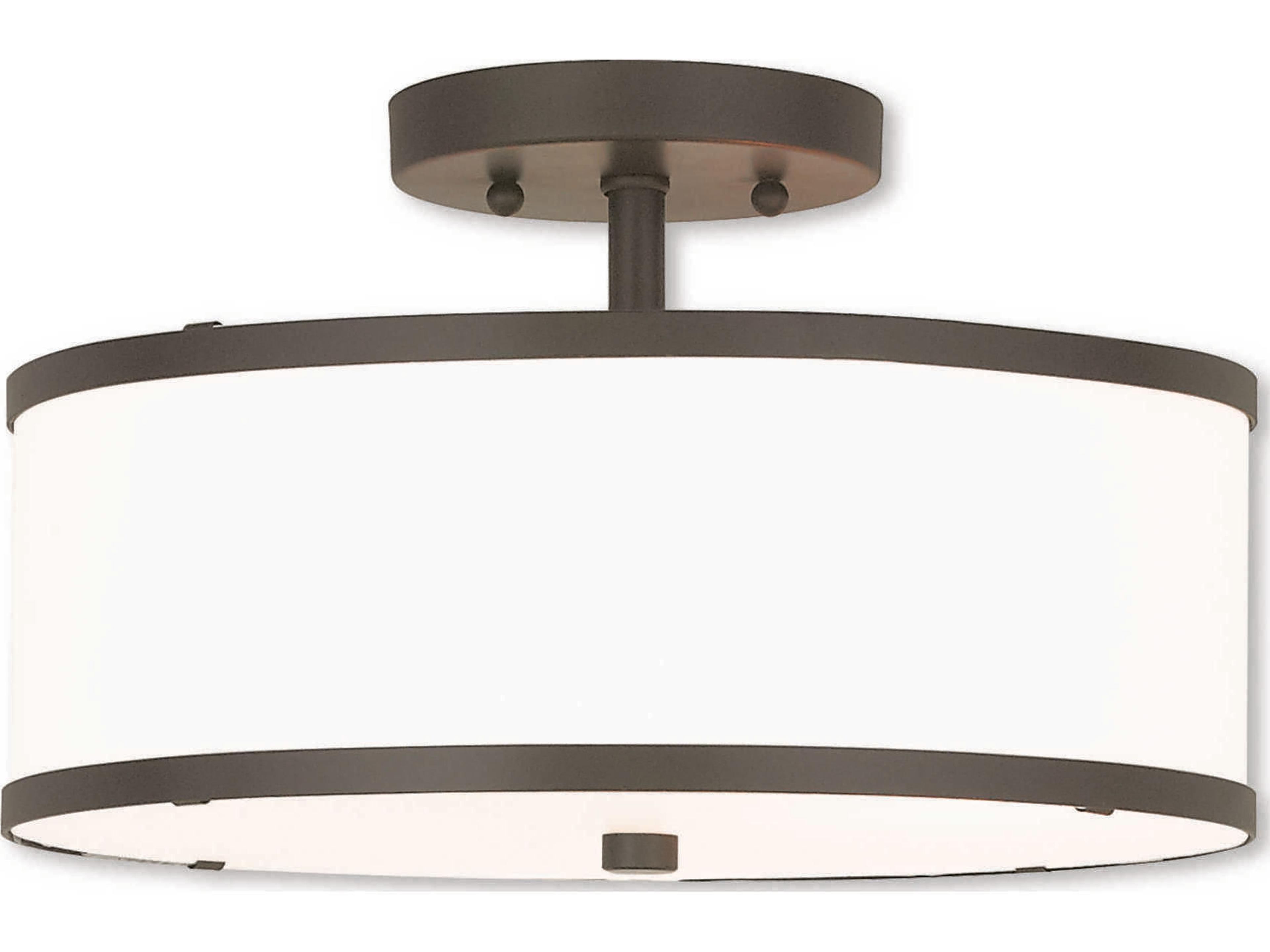 Park Ridge 2-Light Bronze Drum Semi Flush Mount