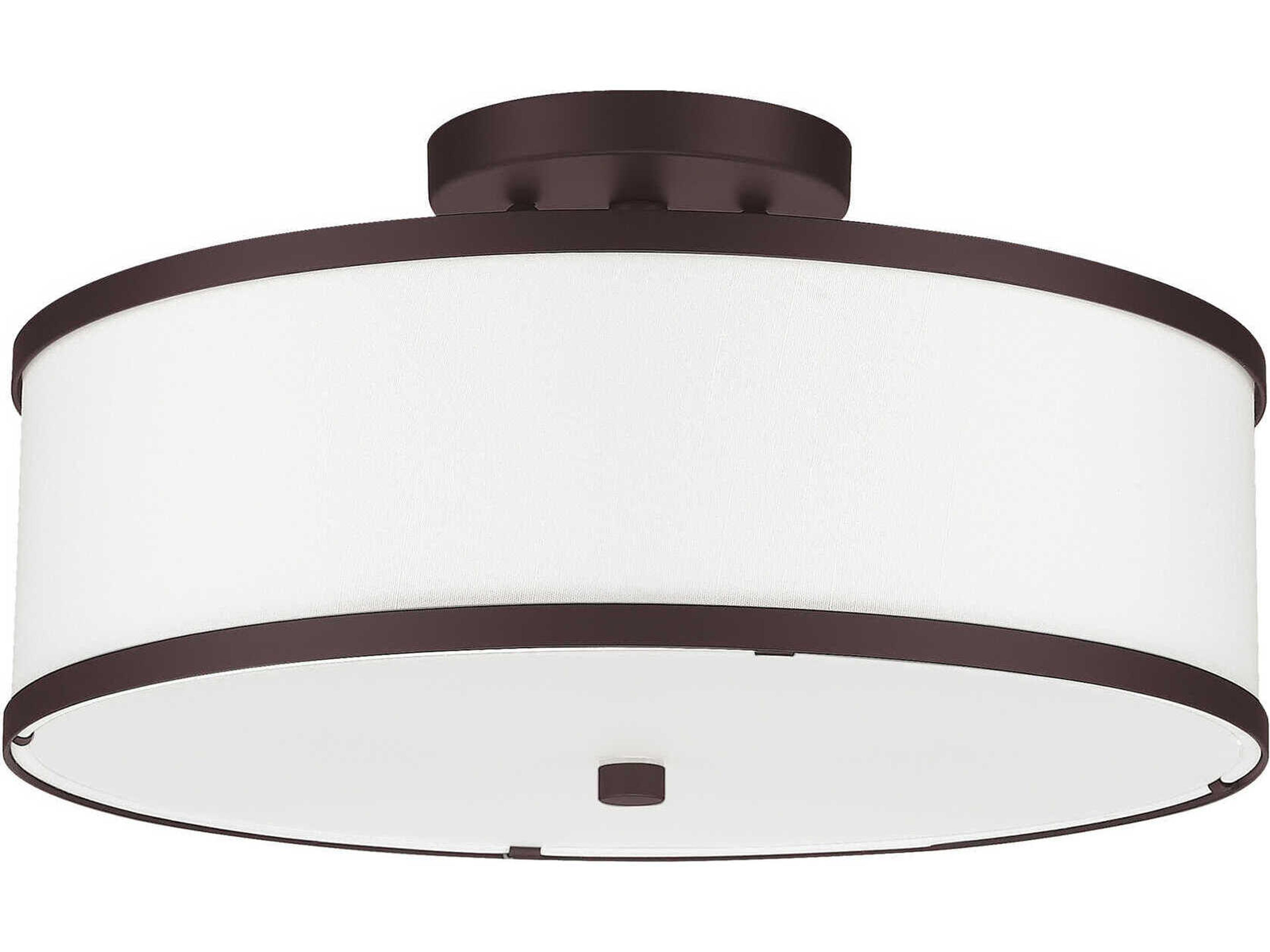 Livex Lighting Park Ridge 3-Light Bronze Drum Semi Flush Mount