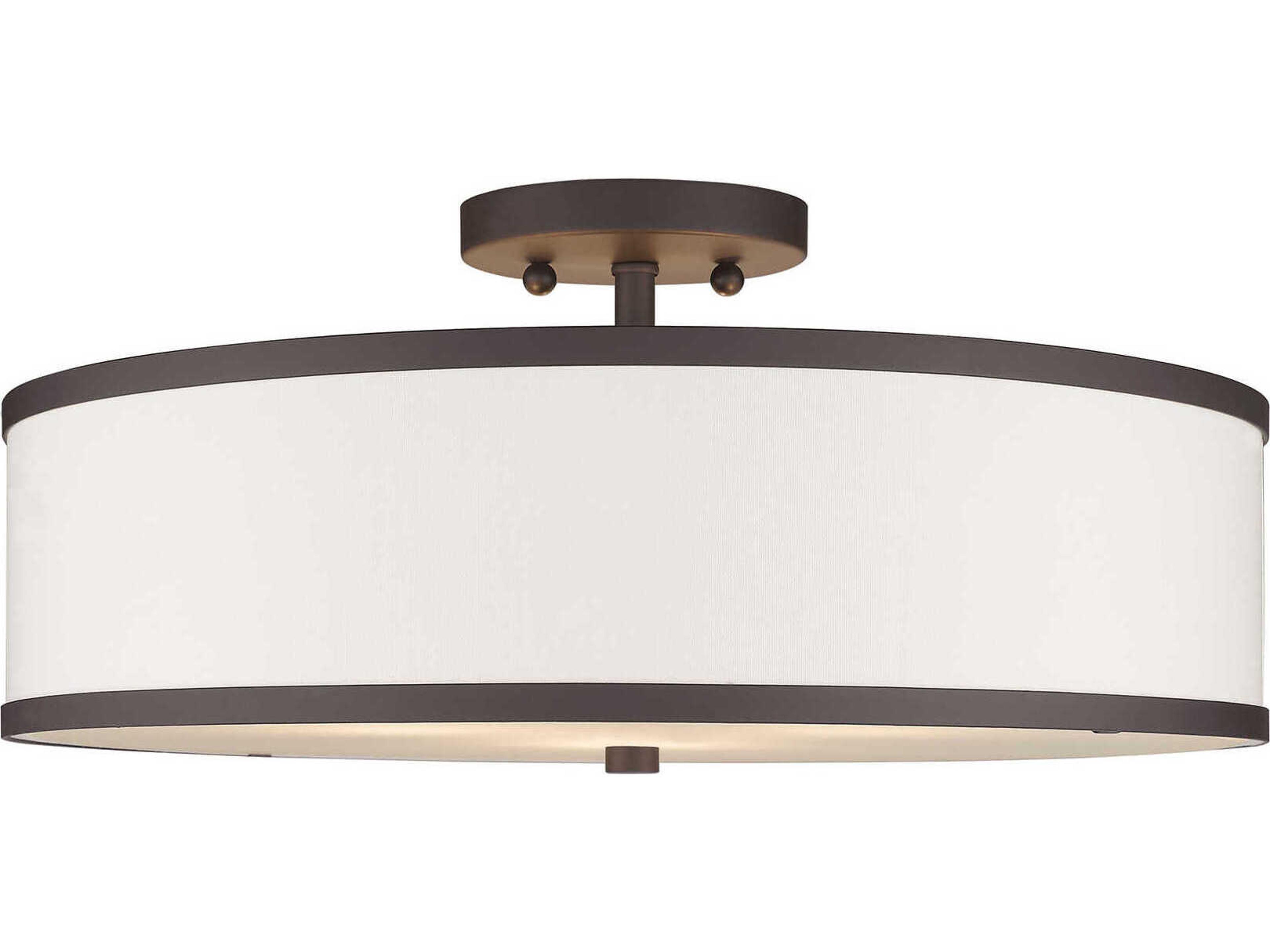 Livex Lighting Park Ridge 3-Light Bronze Drum Semi Flush Mount