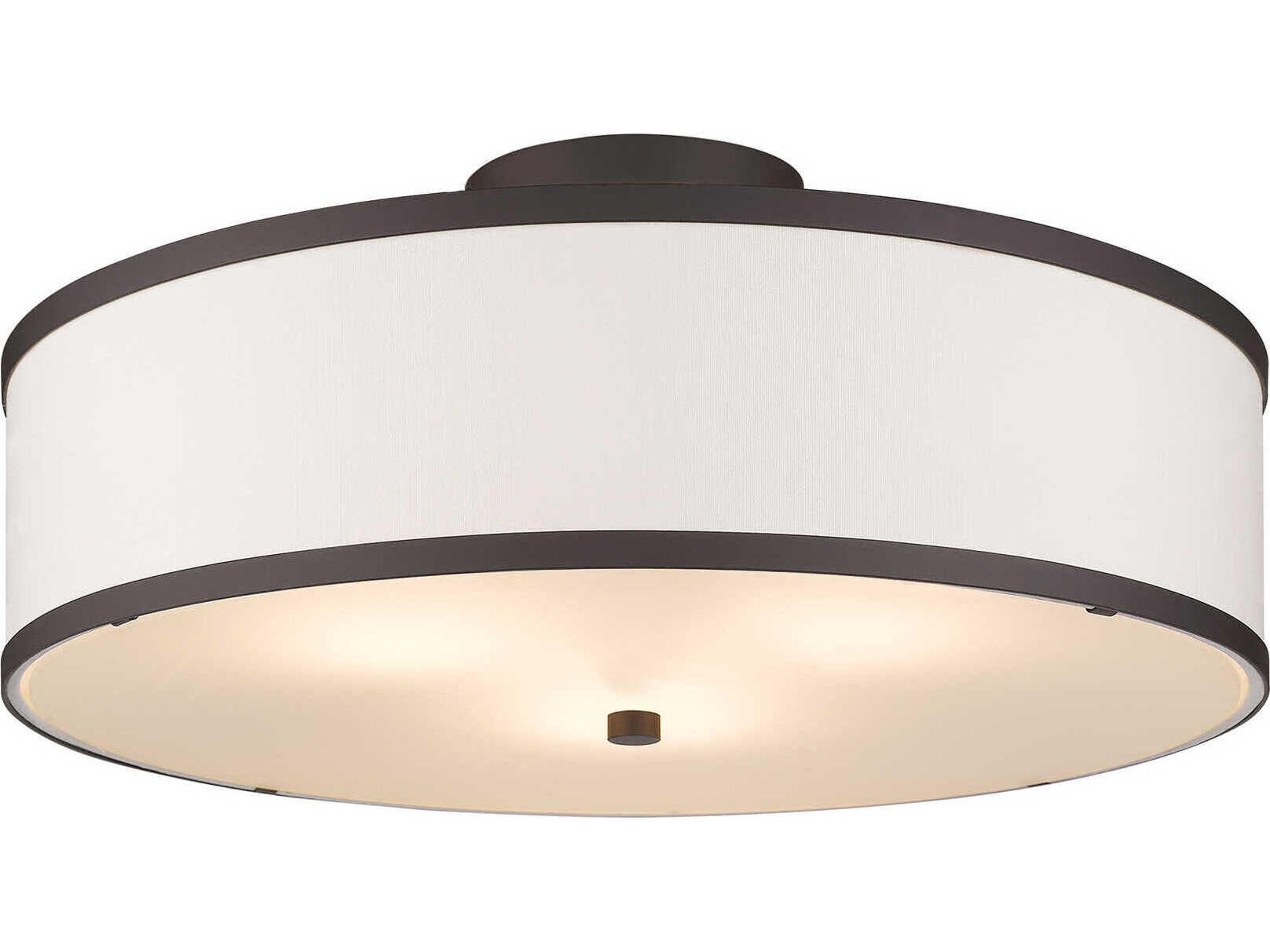 Livex Lighting Park Ridge 3-Light Bronze Drum Semi Flush Mount
