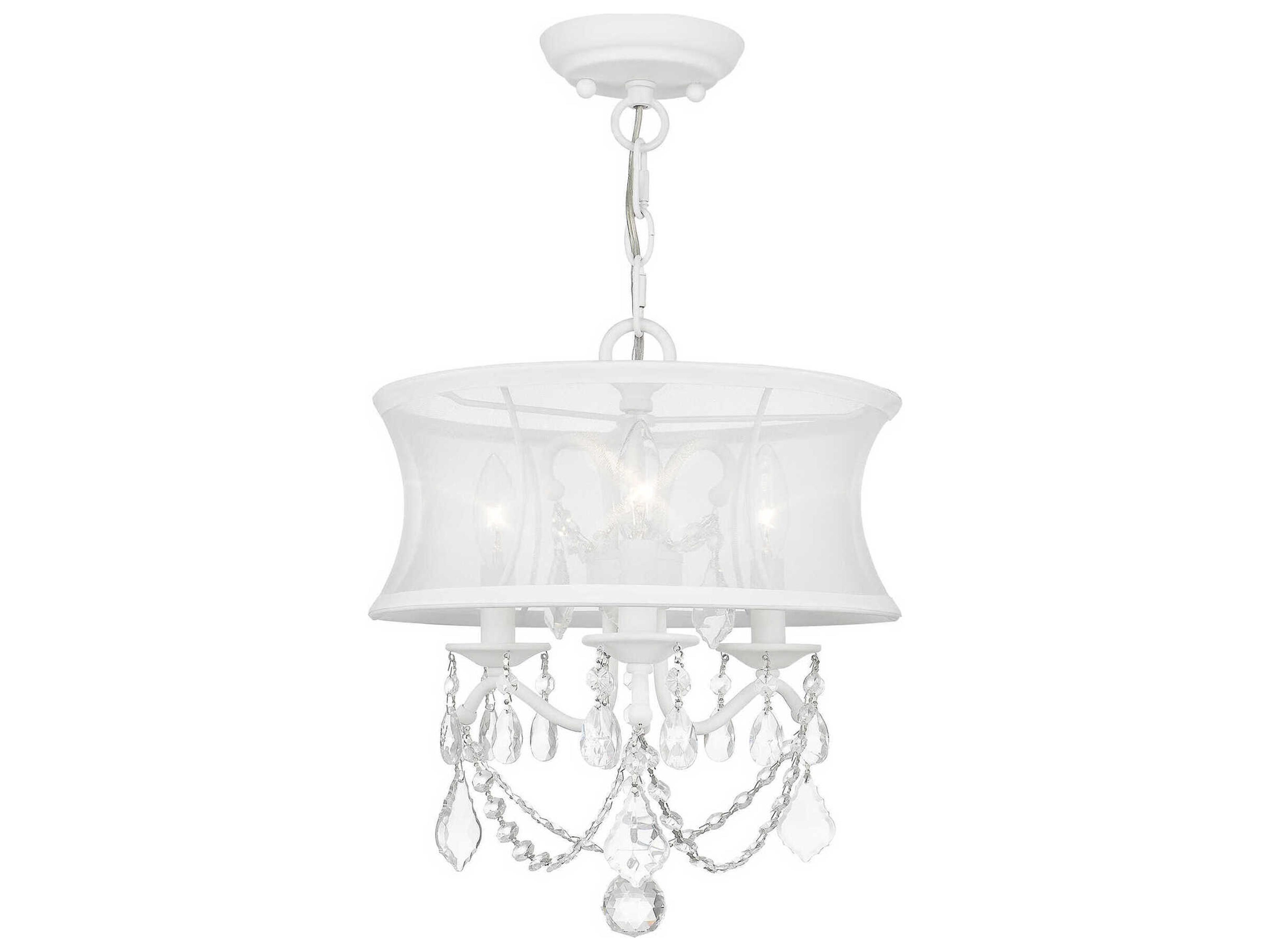 Newcastle 3-Light White Crystal Chandelier