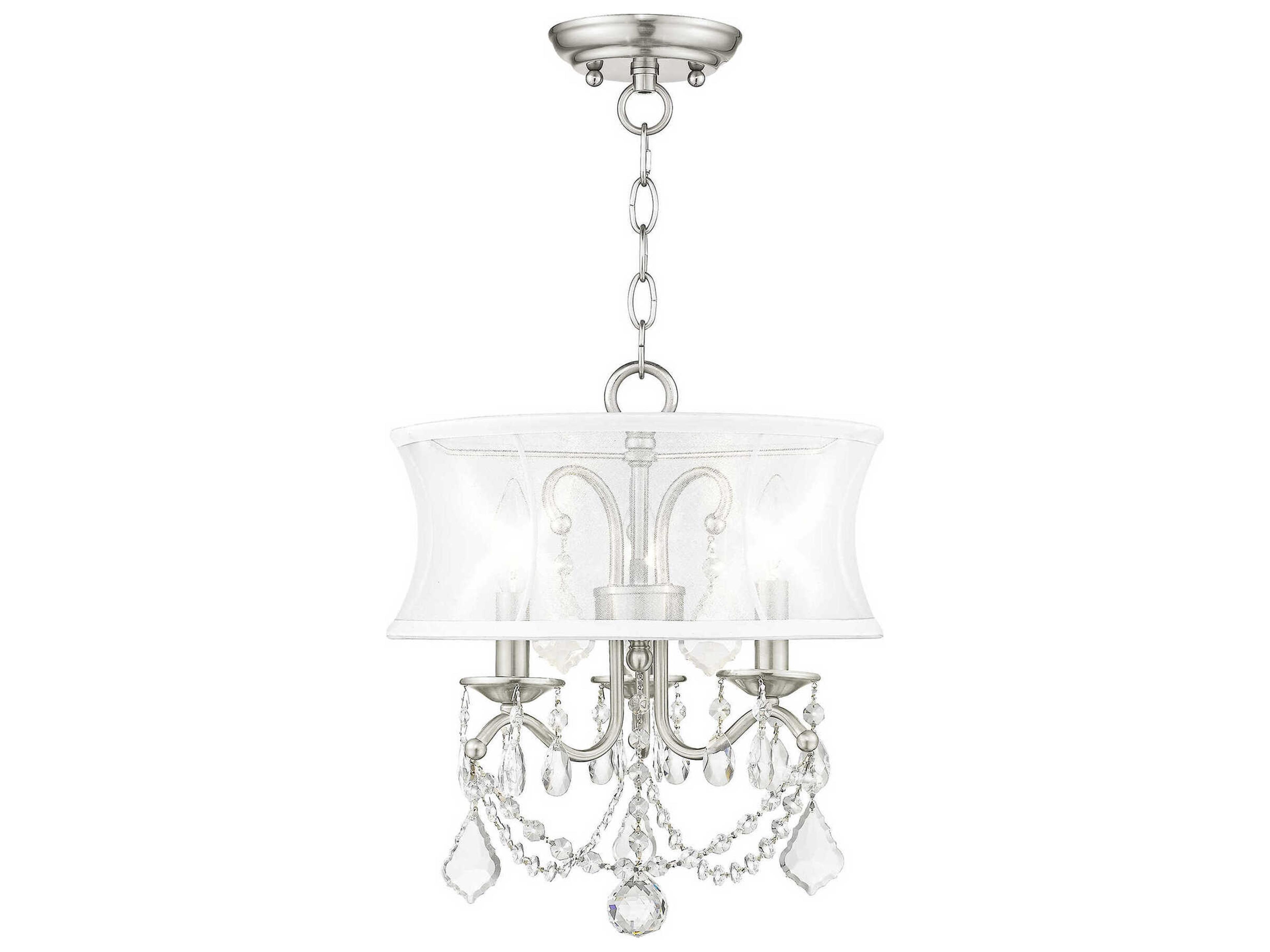 Newcastle 3-Light Brushed Nickel Crystal Chandelier
