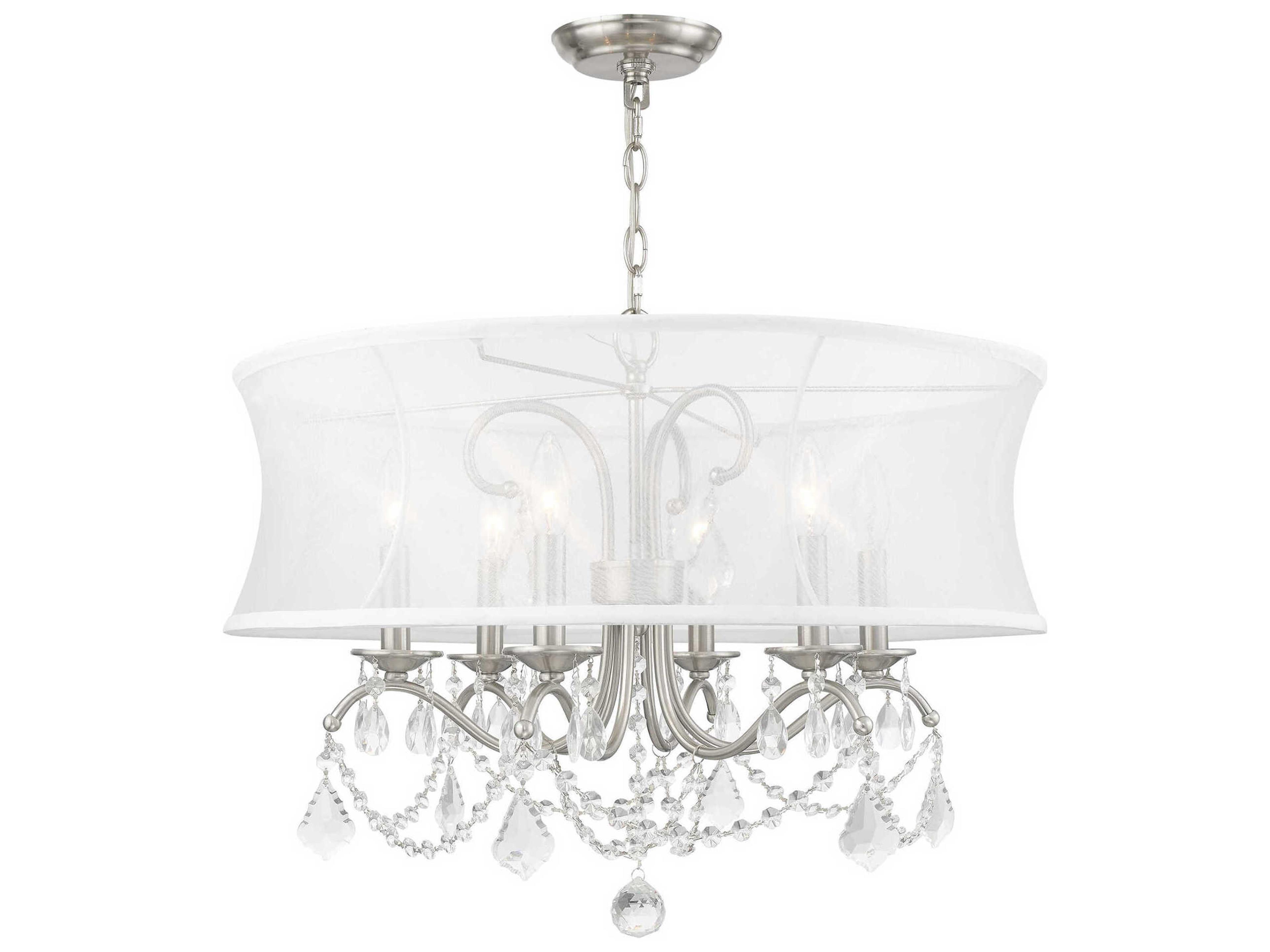Newcastle 6-Light Brushed Nickel Crystal Chandelier