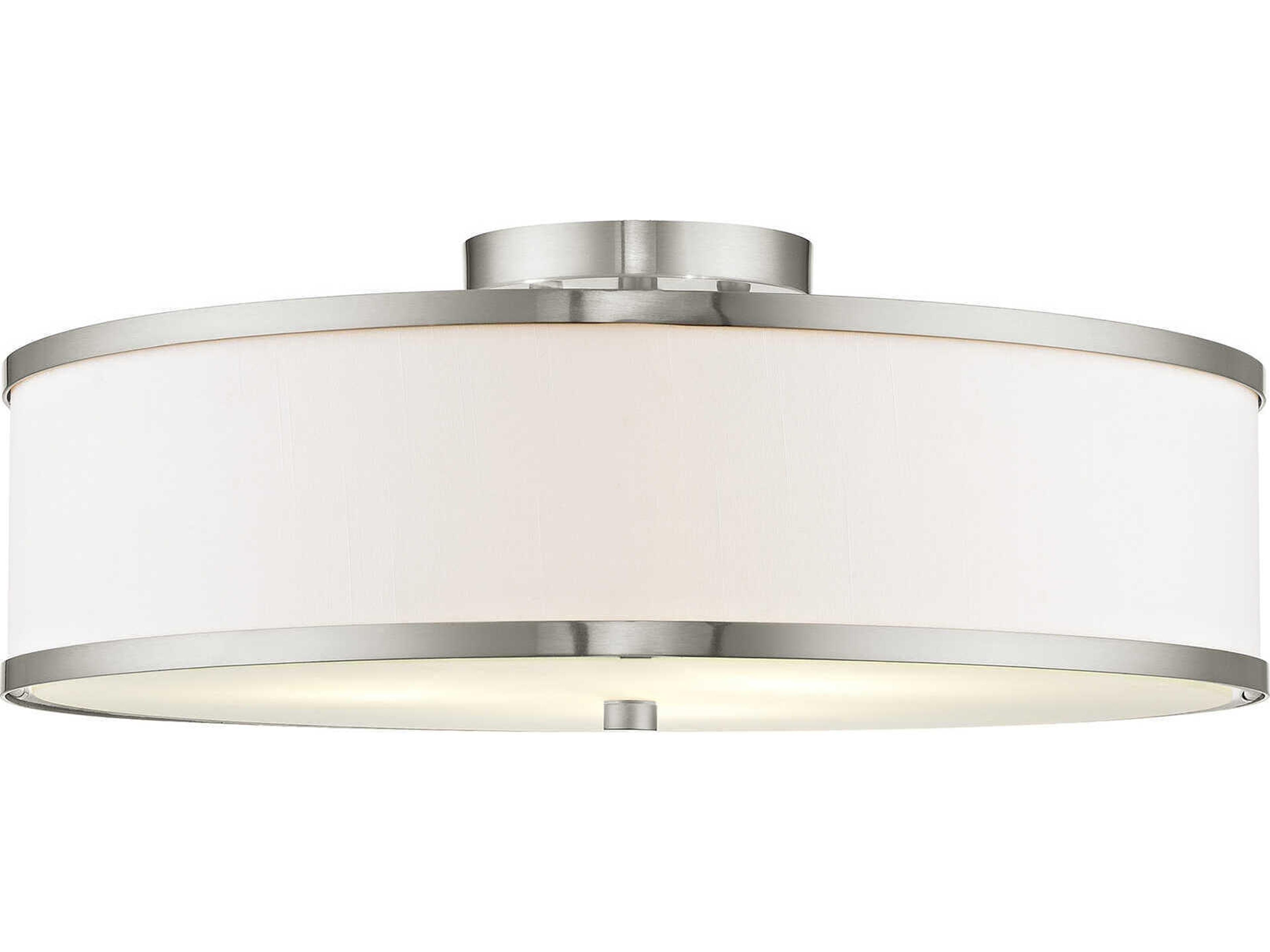 Park Ridge 3-Light Brushed Nickel Drum Semi Flush Mount