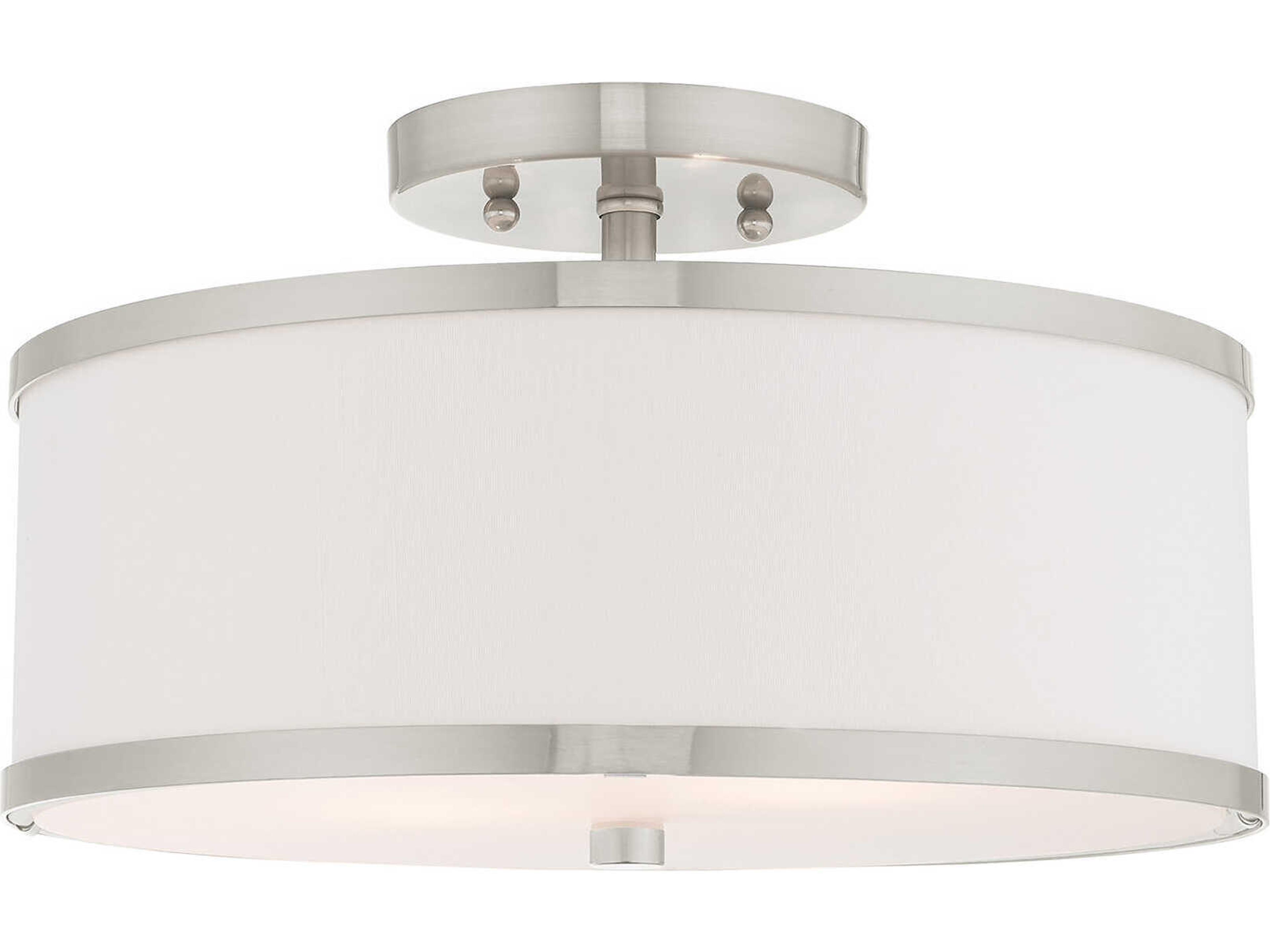 Park Ridge 2-Light Brushed Nickel Drum Semi Flush Mount