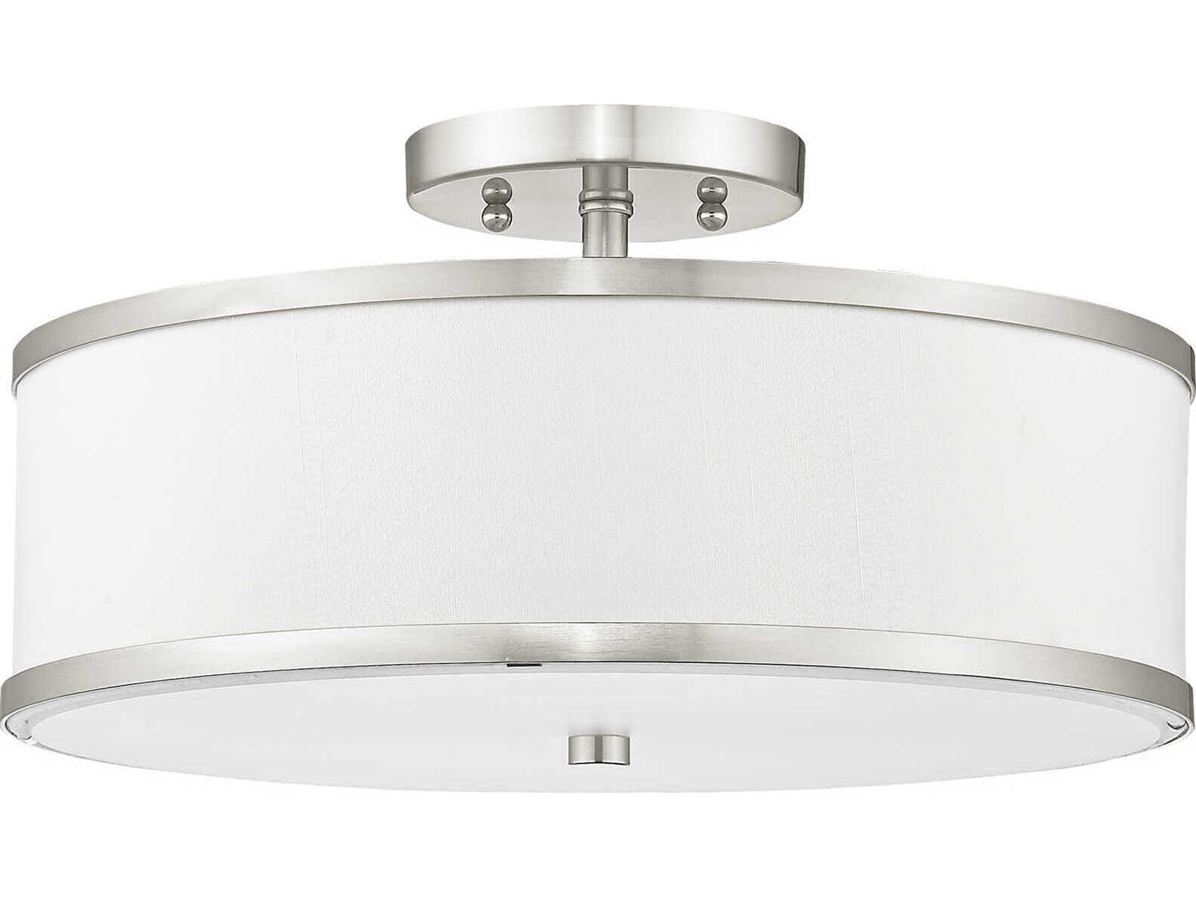 Livex Lighting Park Ridge 3-Light Brushed Nickel Drum Semi Flush Mount