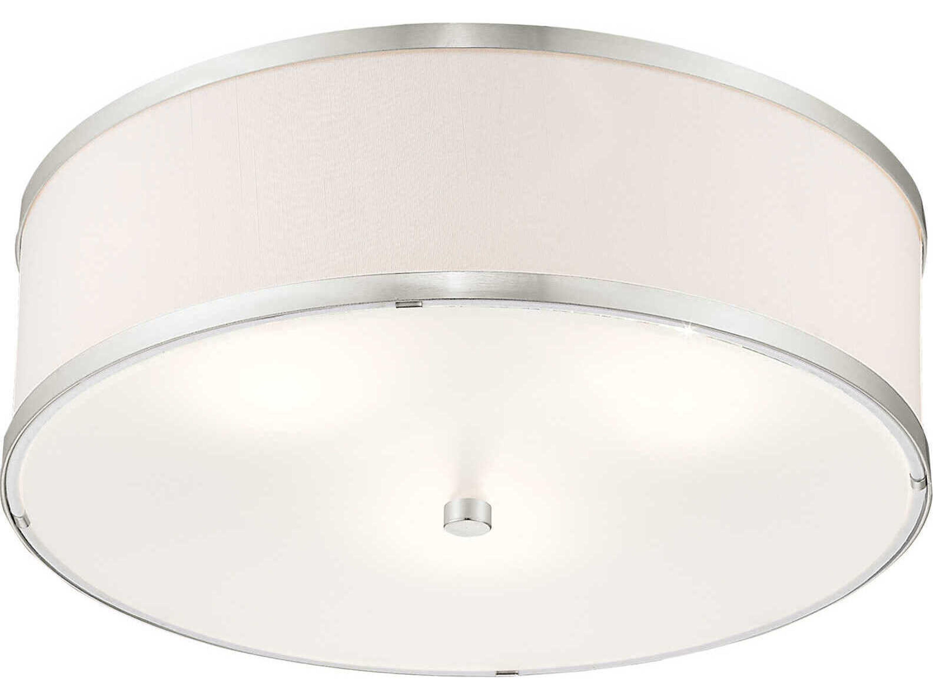 Livex Lighting Park Ridge 3-Light Brushed Nickel Drum Semi Flush Mount