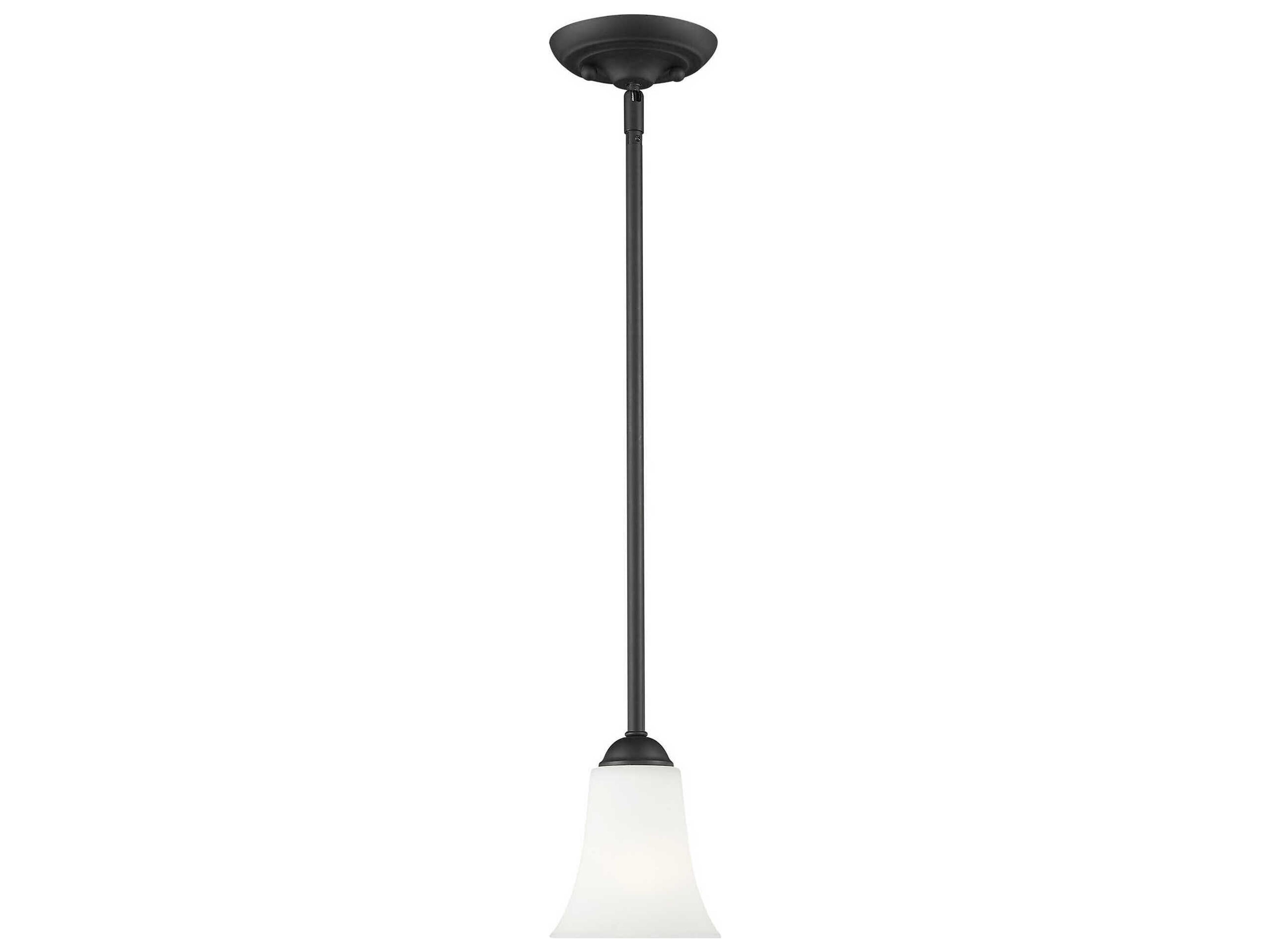 Ridgedale 1-Light Black White Glass Bell Mini Pendant