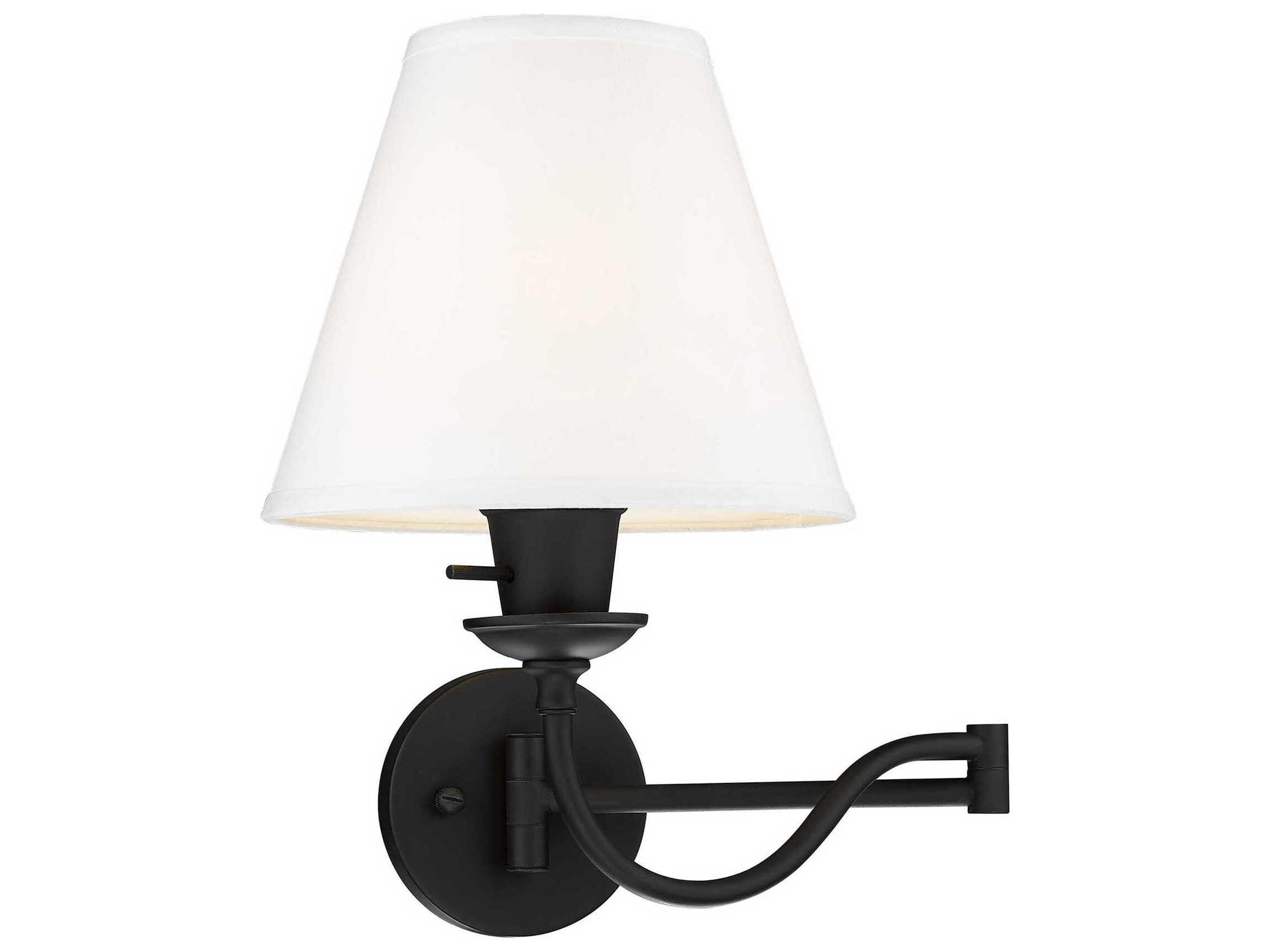 Ridgedale 1-Light Black White Wall Sconce