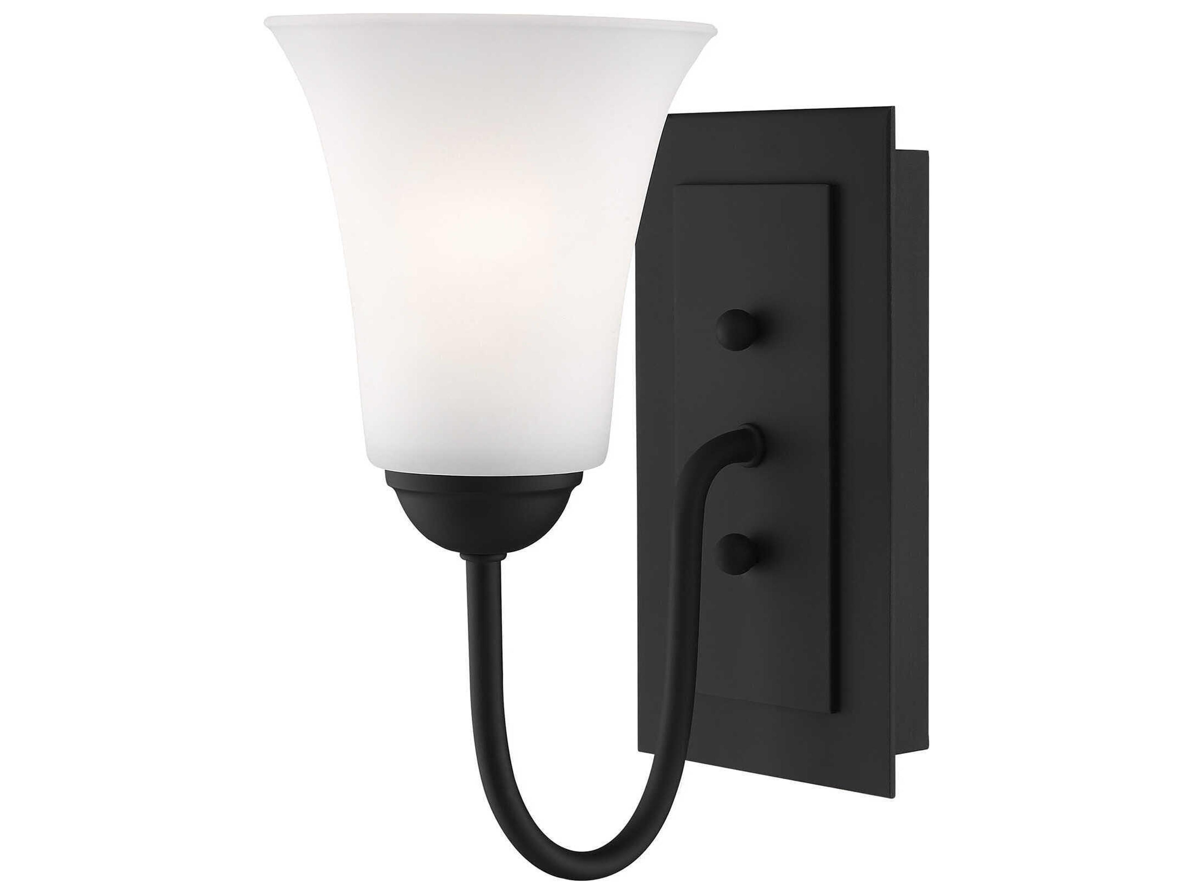 Ridgedale 1-Light Black Glass Wall Sconce