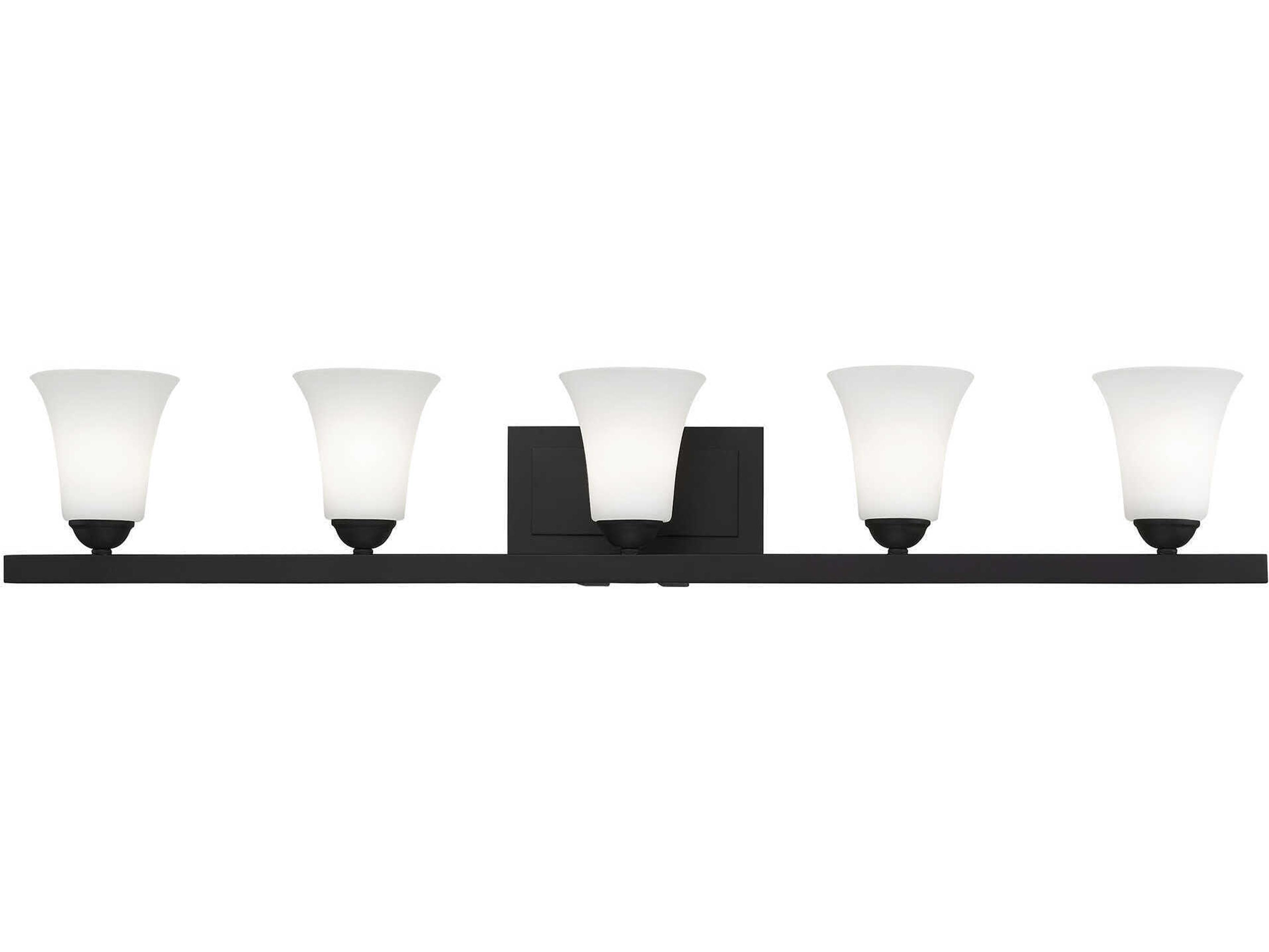 Ridgedale 5-Light Black Glass Vanity Light
