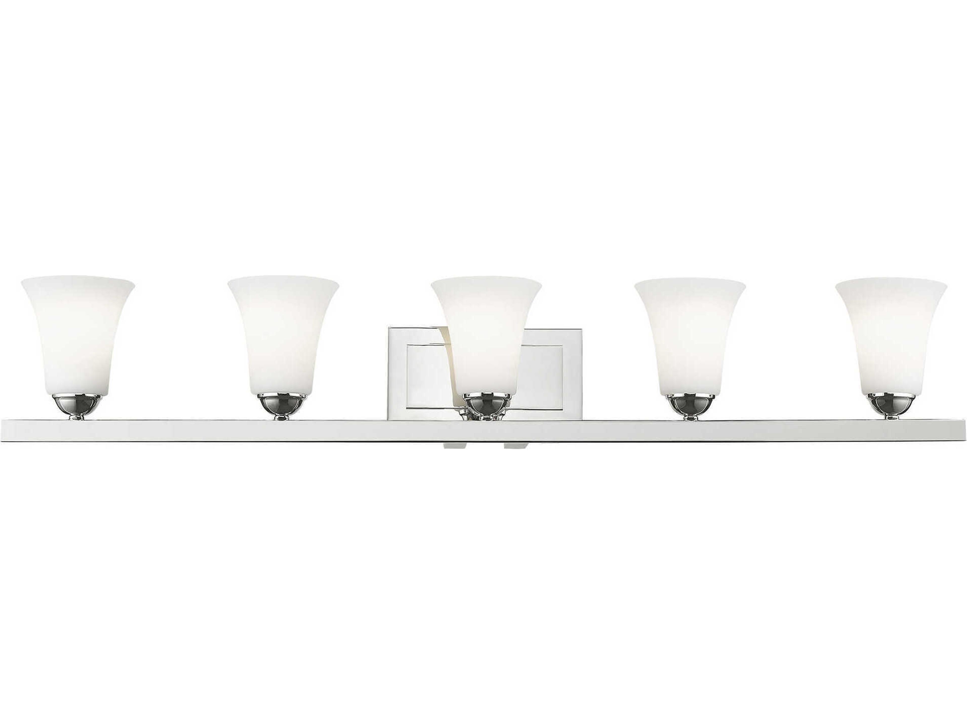 Ridgedale 5-Light Polished Chrome Glass Vanity Light