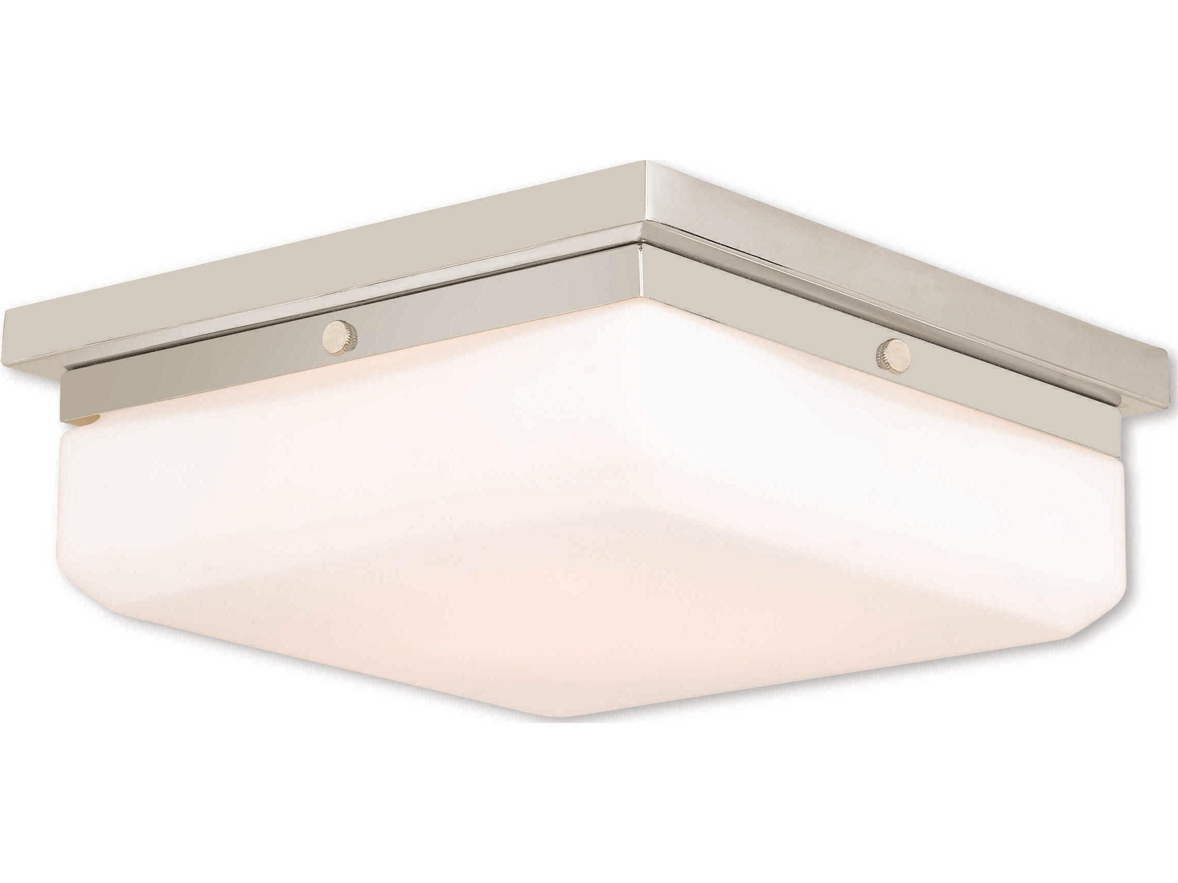 Allure 3-Light Polished Nickel White Glass Flush Mount