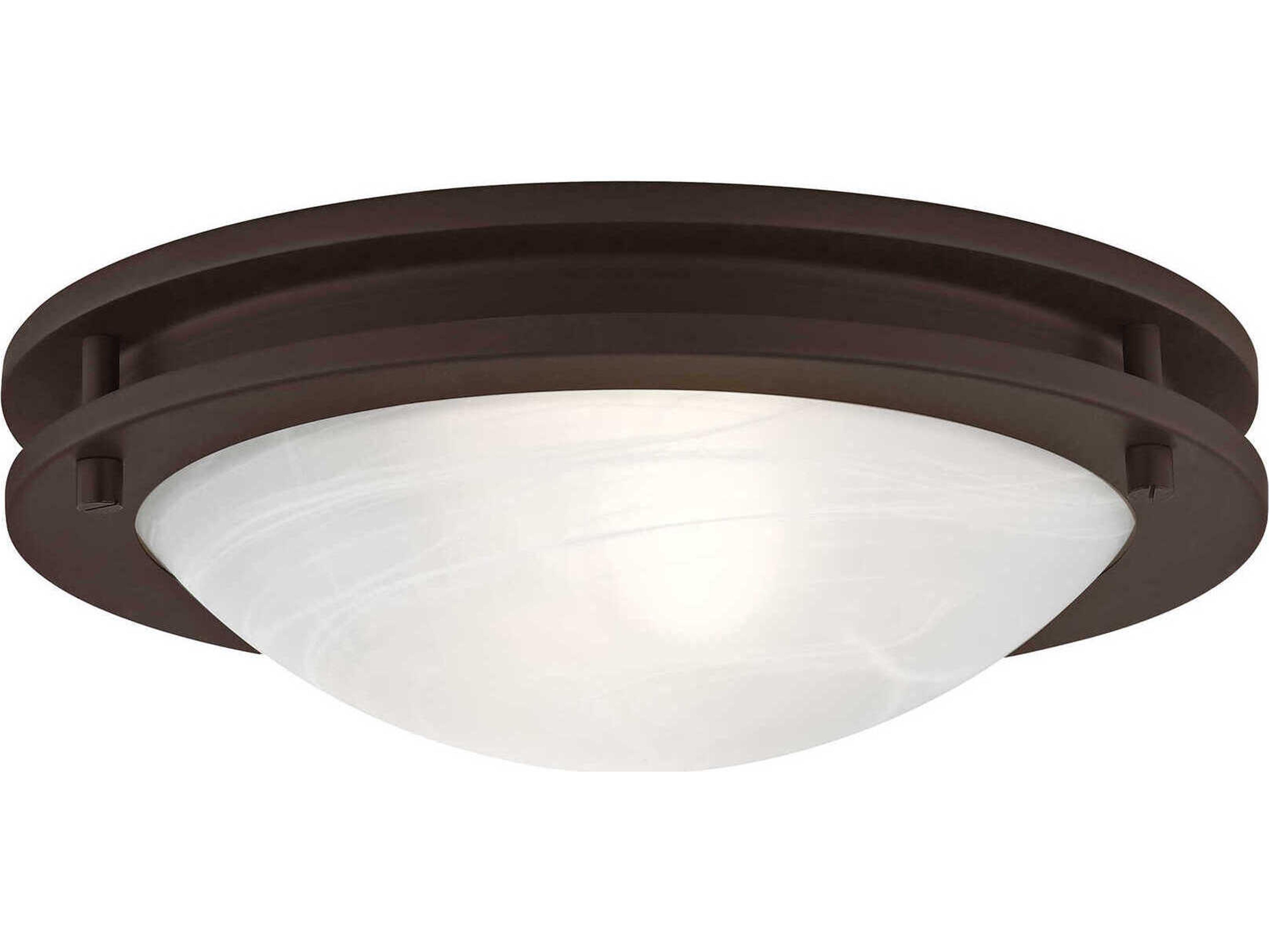 Ariel 2-Light Bronze Glass Bowl Flush Mount