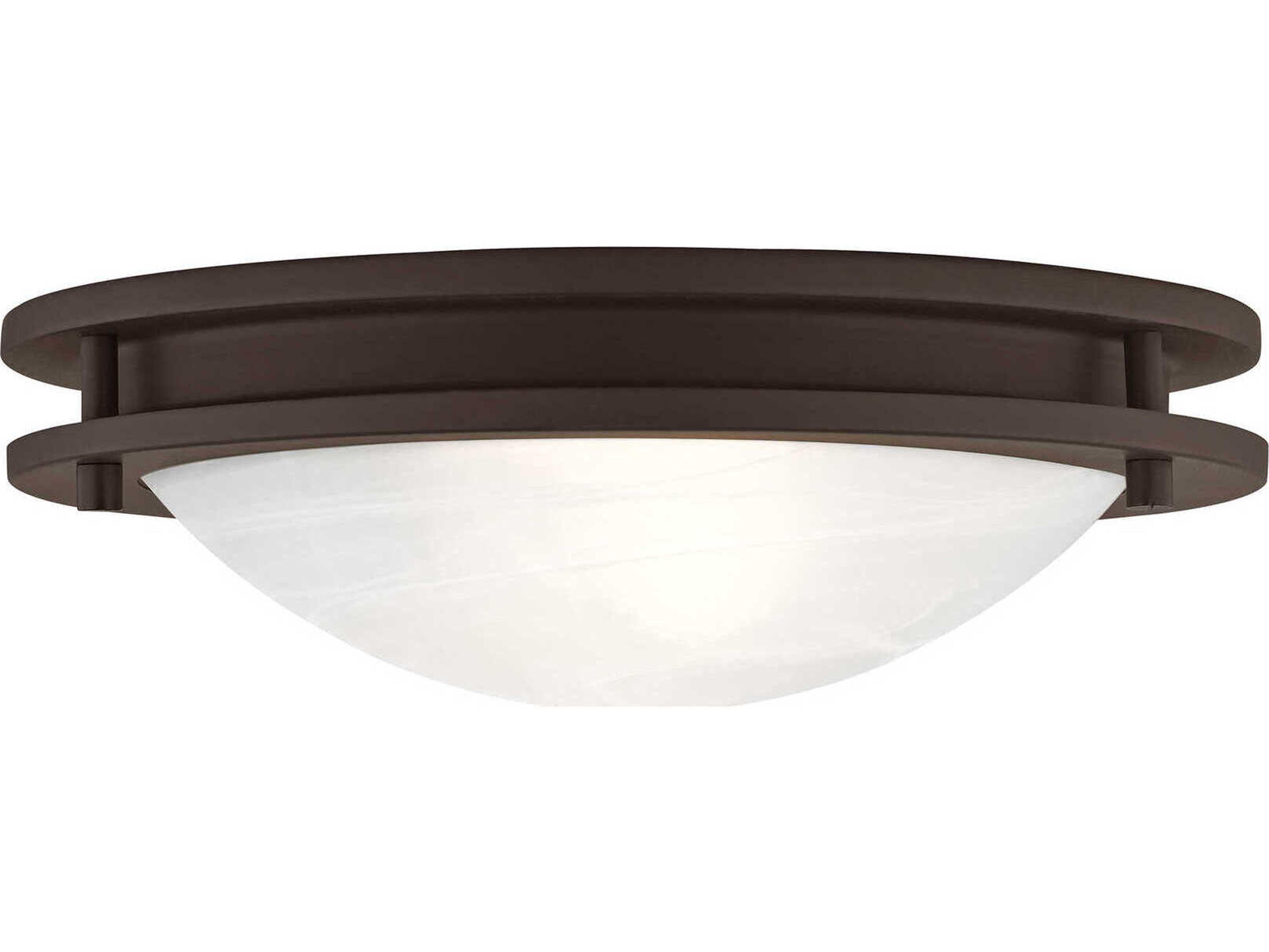 Livex Lighting Ariel 2-Light Bronze Glass Bowl Flush Mount
