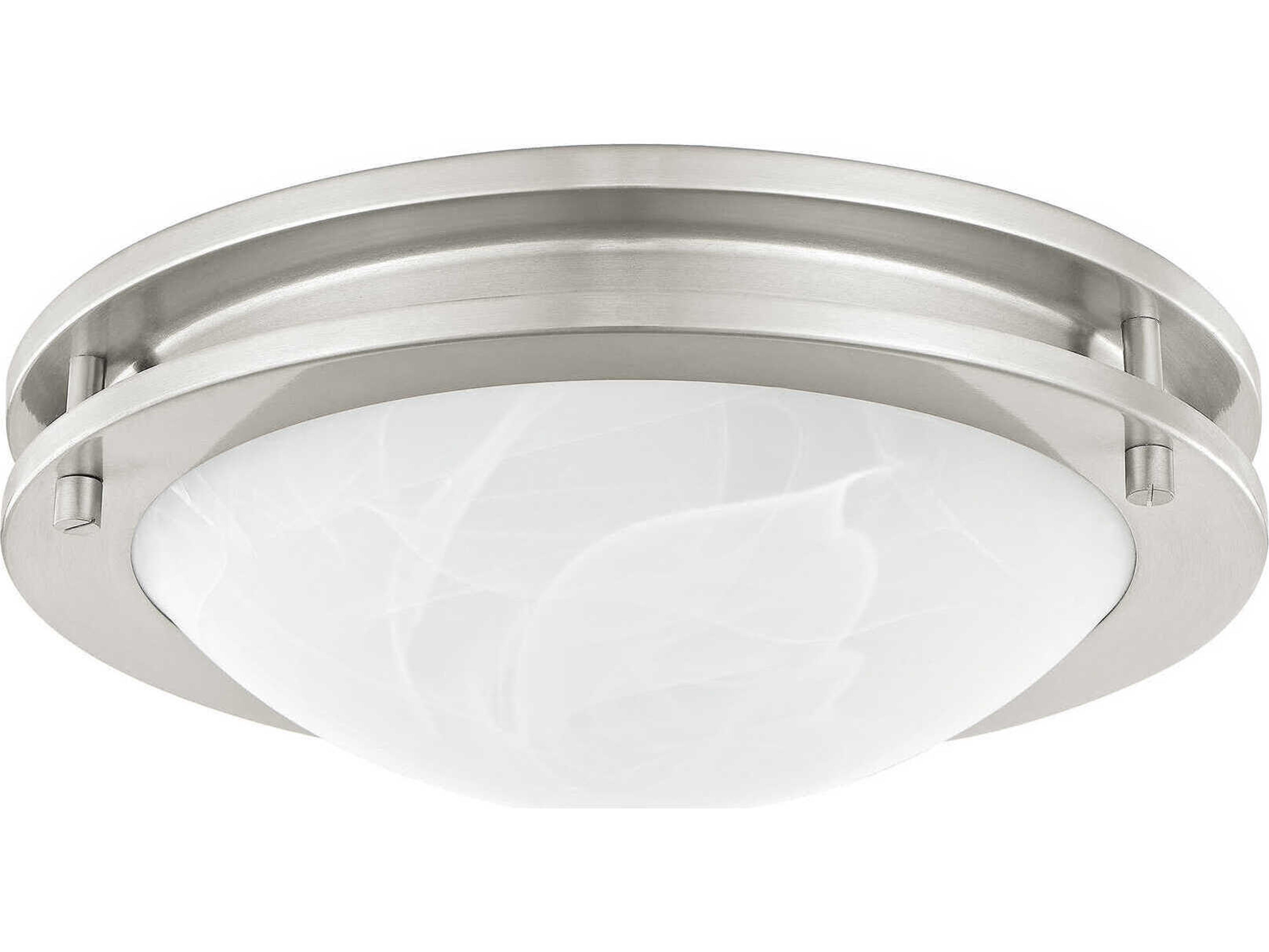 Livex Lighting Ariel 2-Light Brushed Nickel Glass Bowl Flush Mount