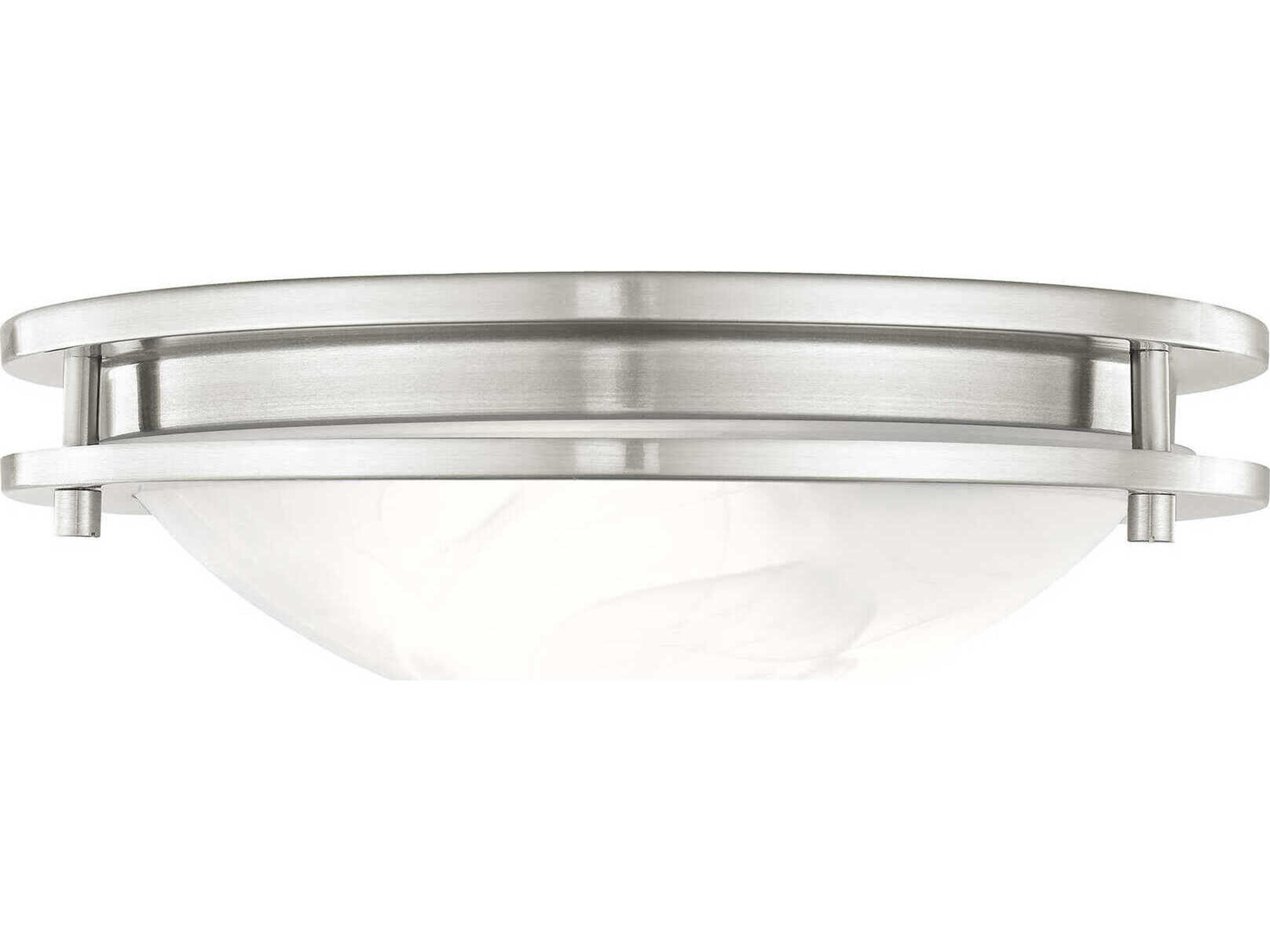 Livex Lighting Ariel 2-Light Brushed Nickel Glass Bowl Flush Mount