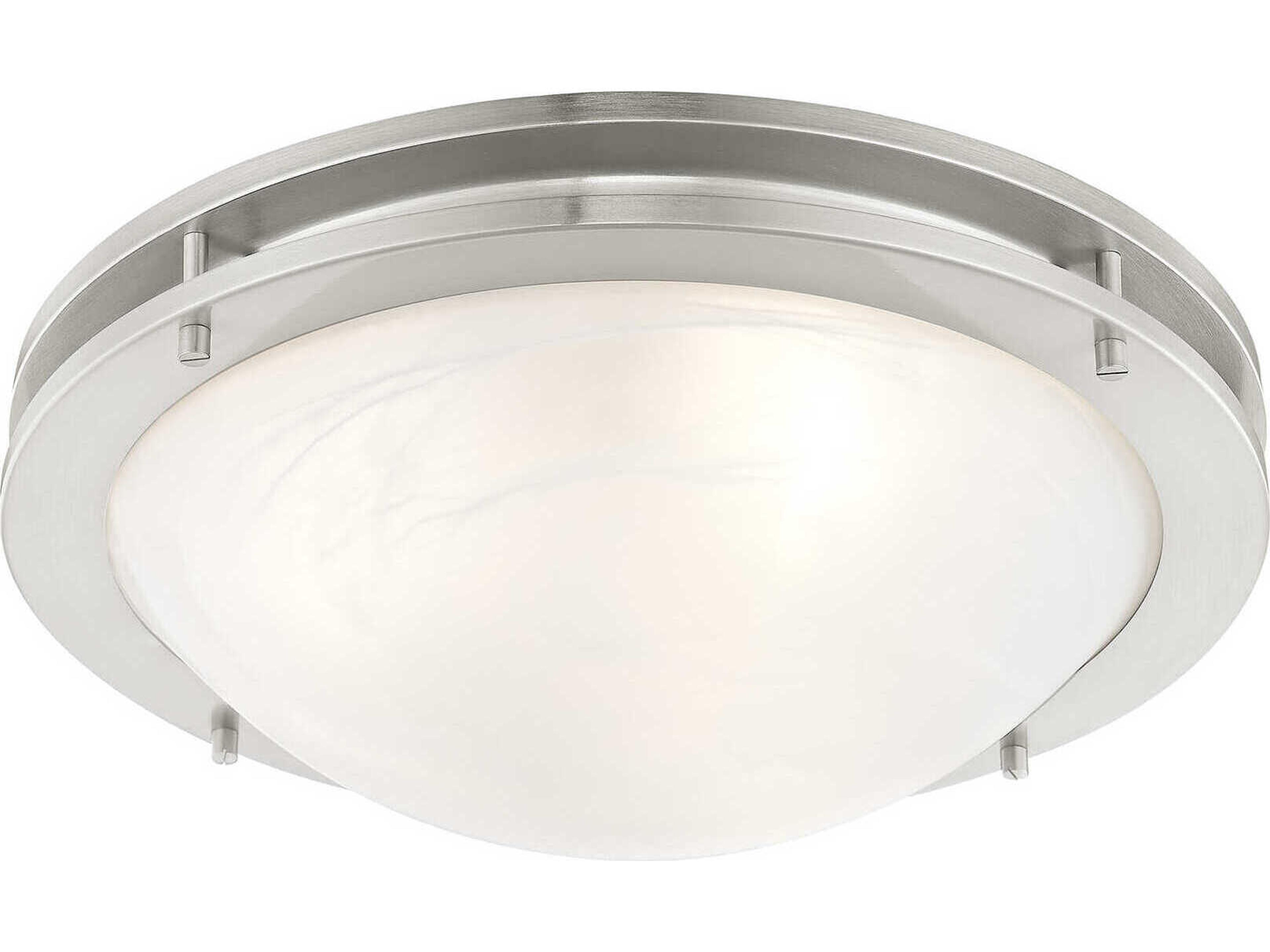 Livex Lighting Ariel 3-Light Brushed Nickel Glass Bowl Flush Mount