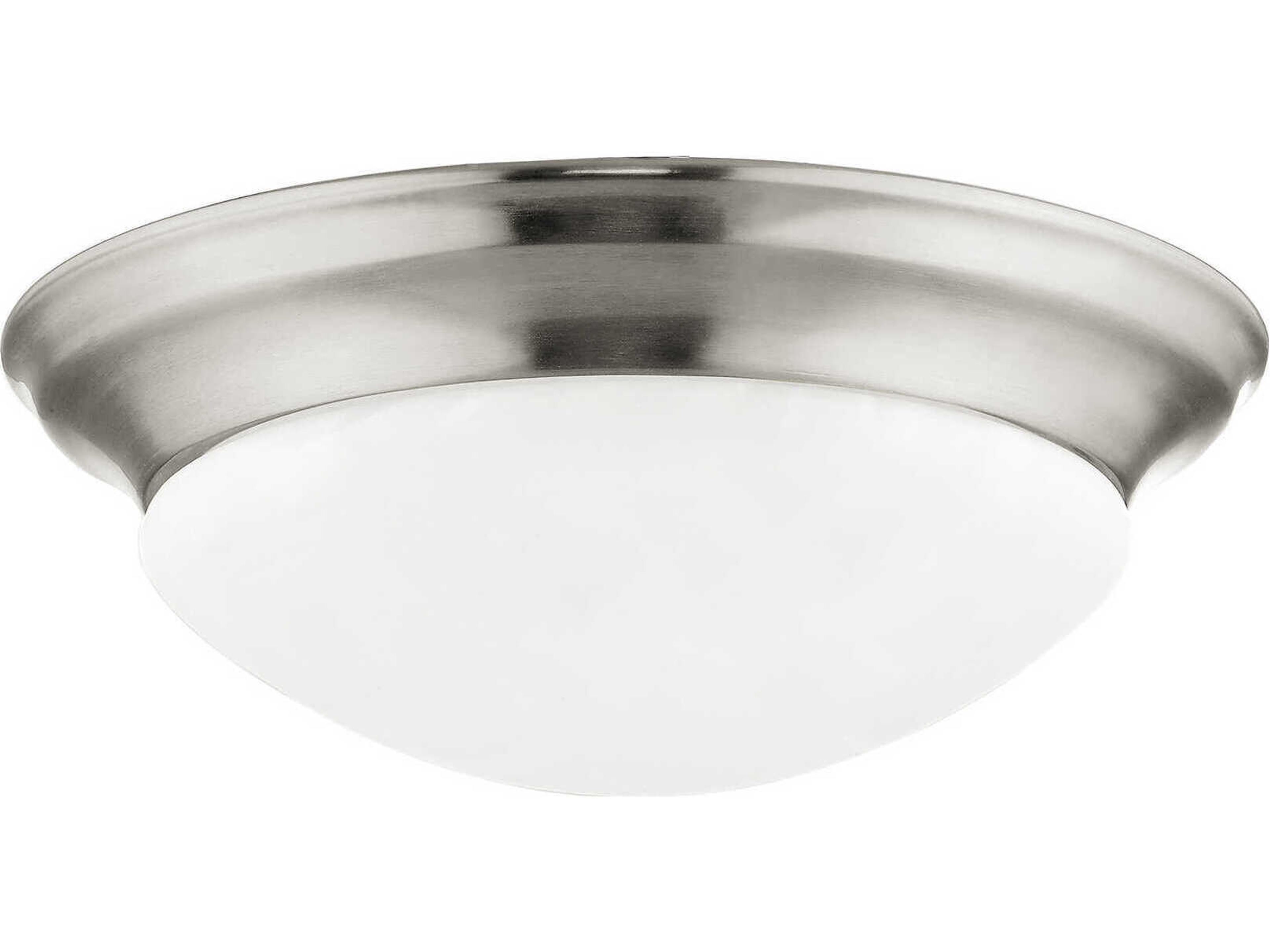 Omega 2-Light Brushed Nickel Glass Bowl Flush Mount