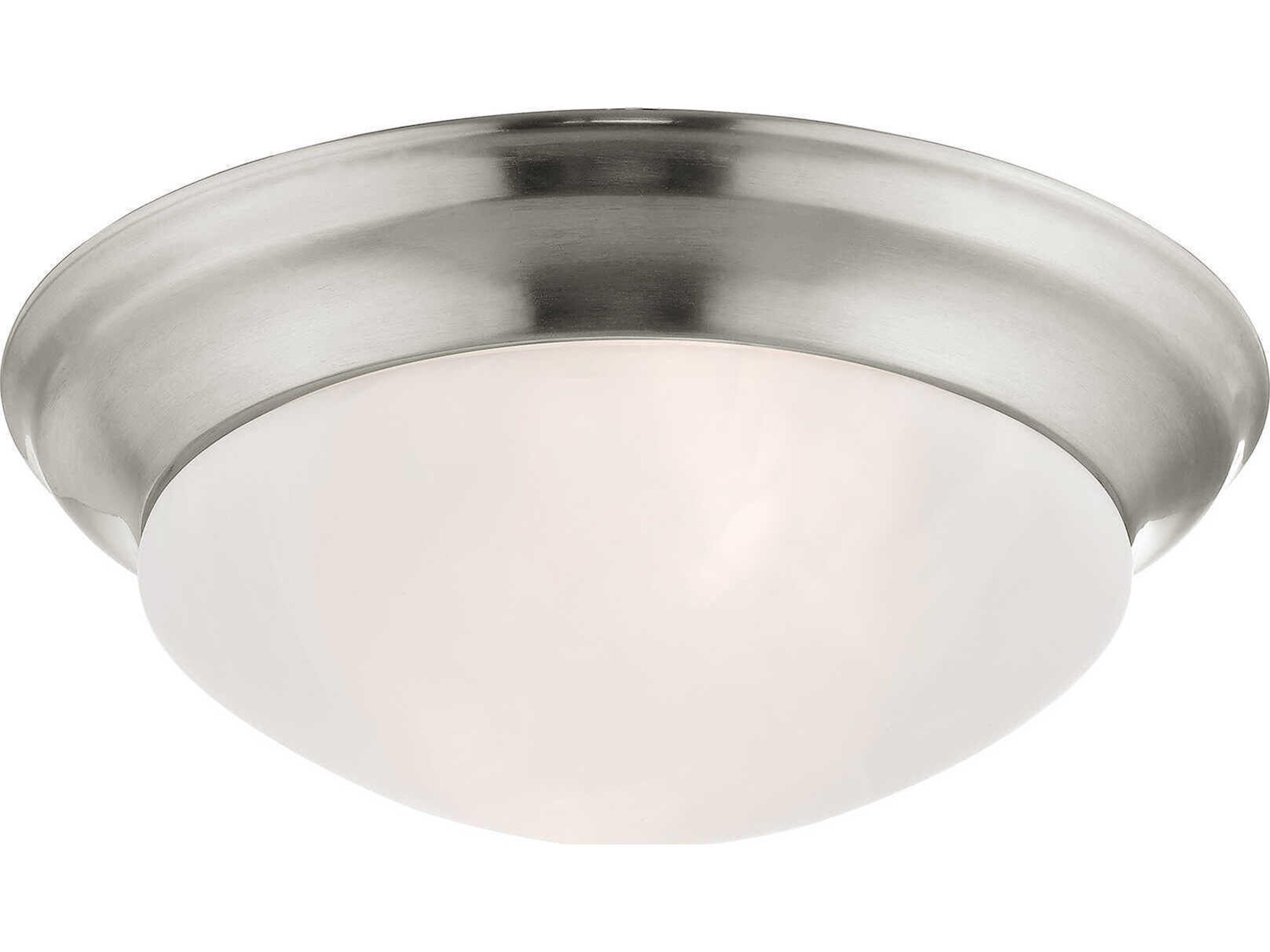 Livex Lighting Omega 2-Light Brushed Nickel Glass Bowl Flush Mount