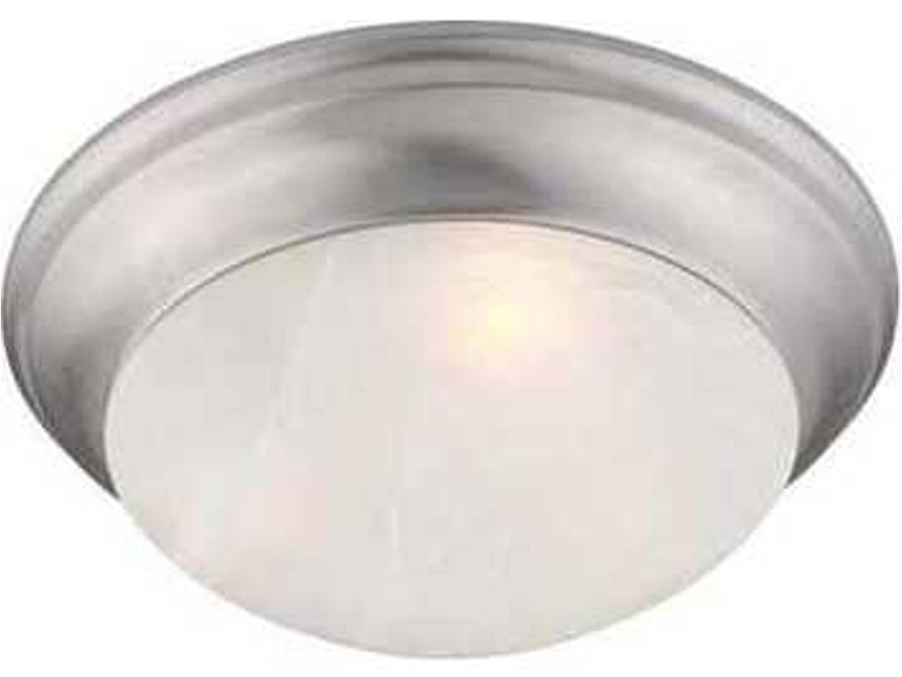 Omega 3-Light Brushed Nickel Glass Bowl Flush Mount