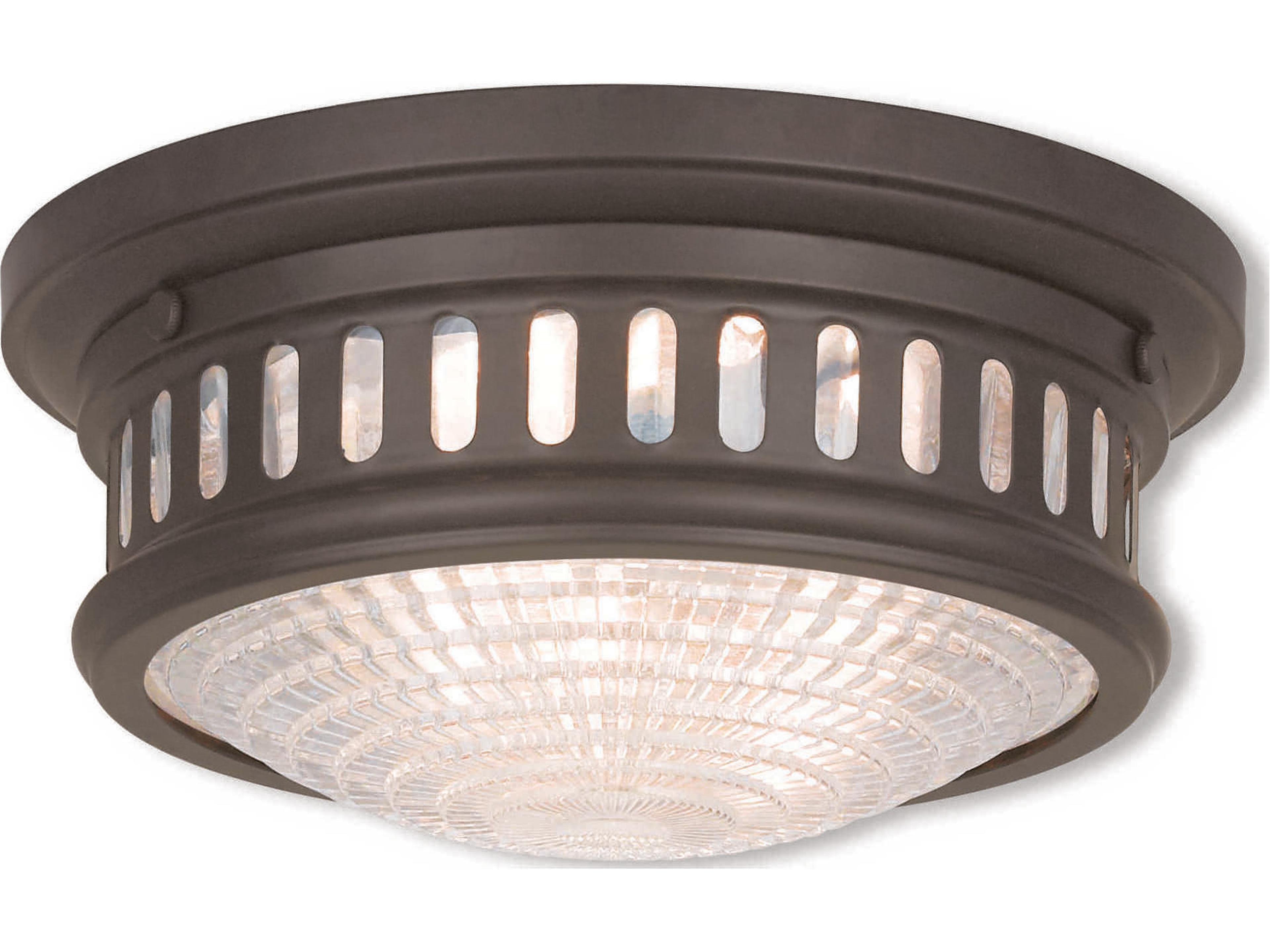 Berwick 2-Light Bronze Glass Bowl Flush Mount