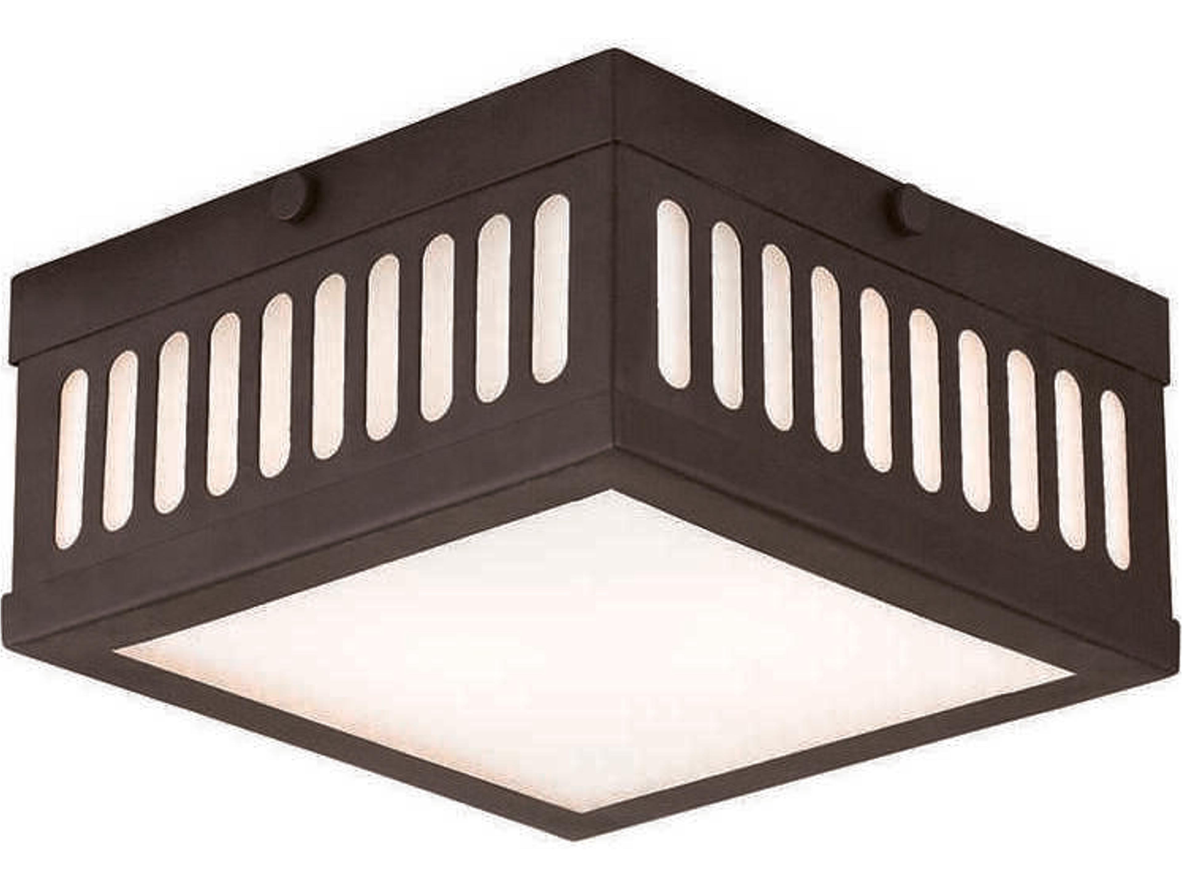 Prentice 2-Light Bronze Glass Flush Mount