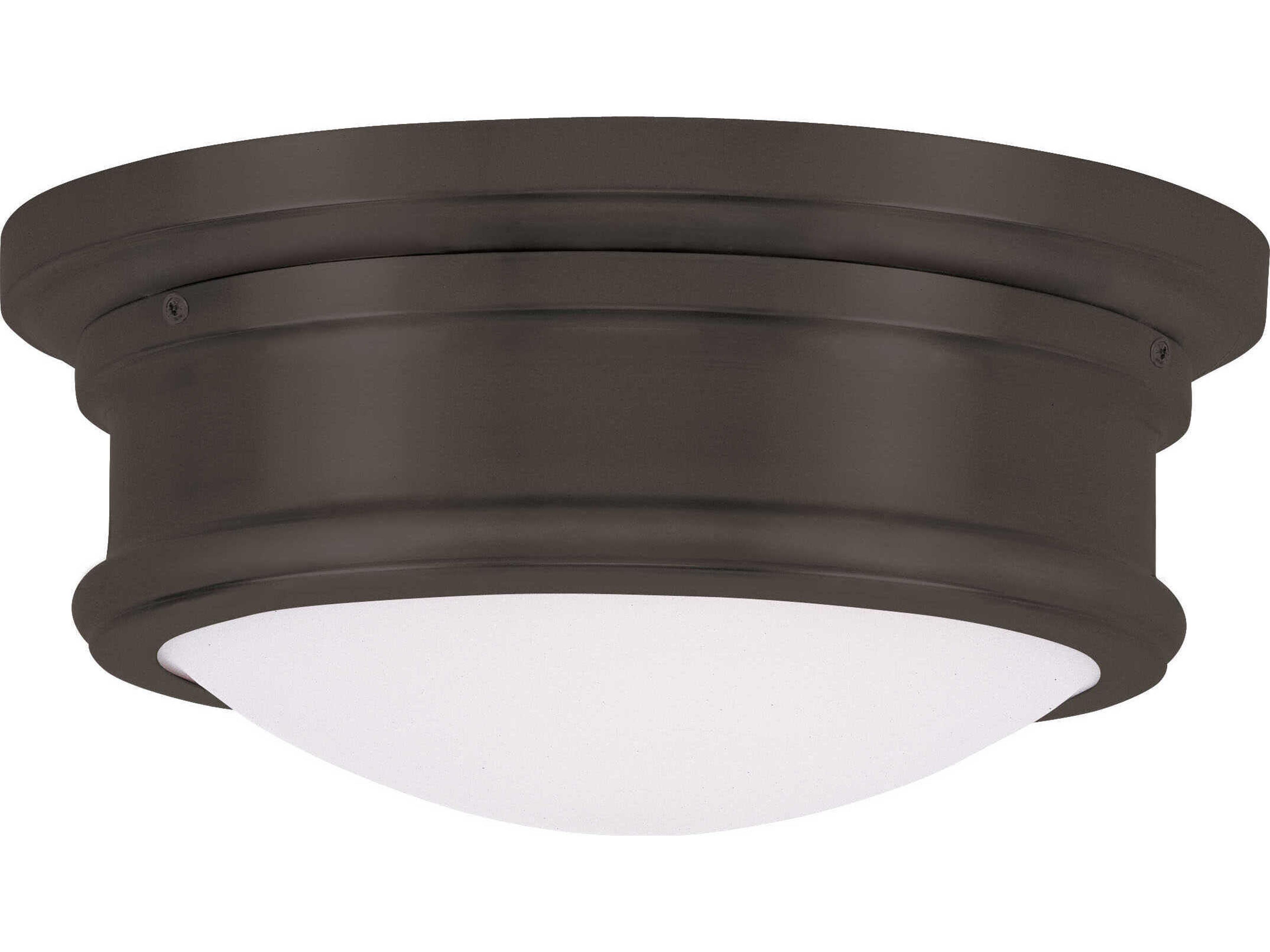 Astor 2-Light Bronze Glass Bowl Flush Mount