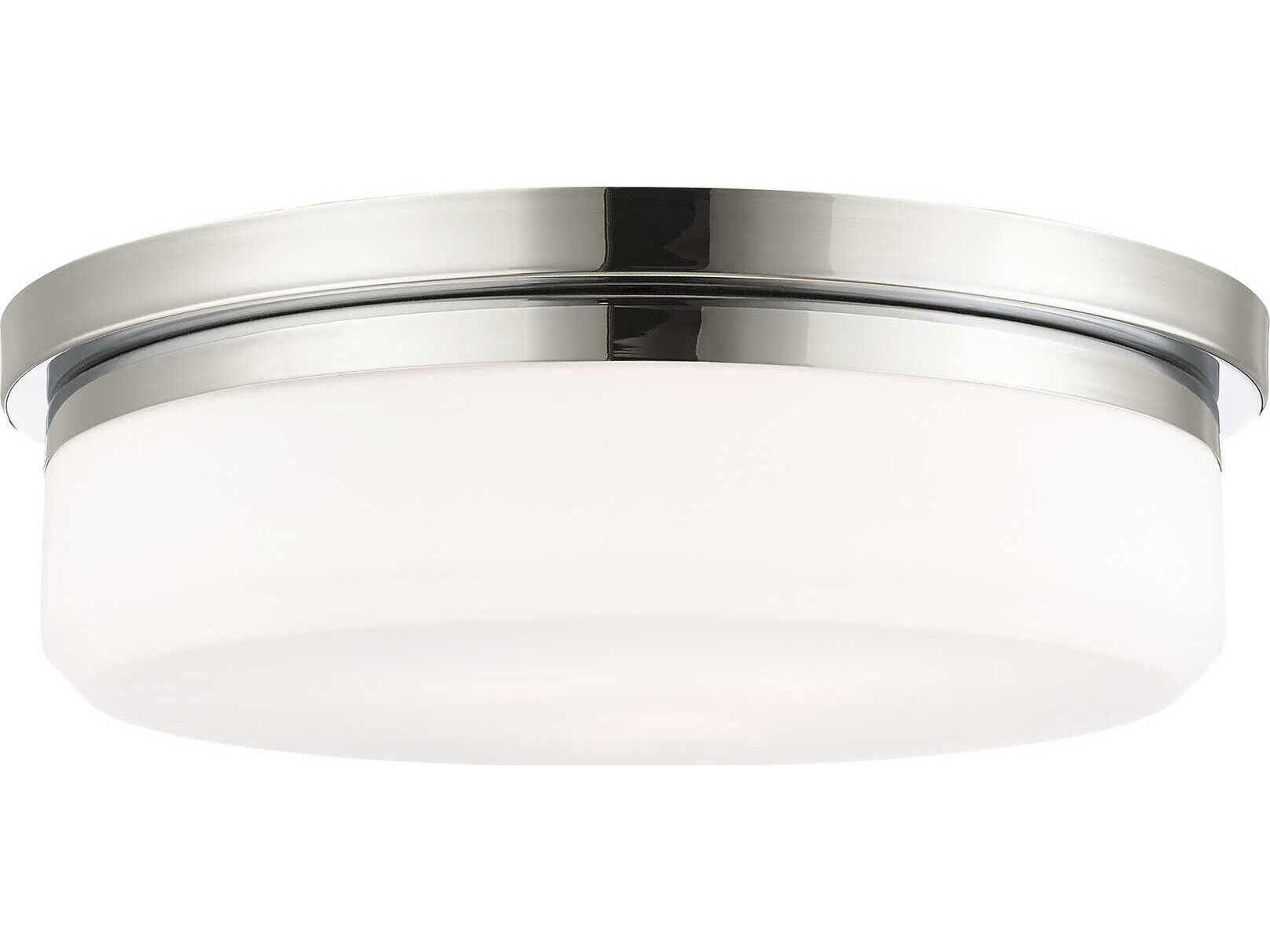 Stratus 3-Light Polished Chrome White Glass Drum Flush Mount