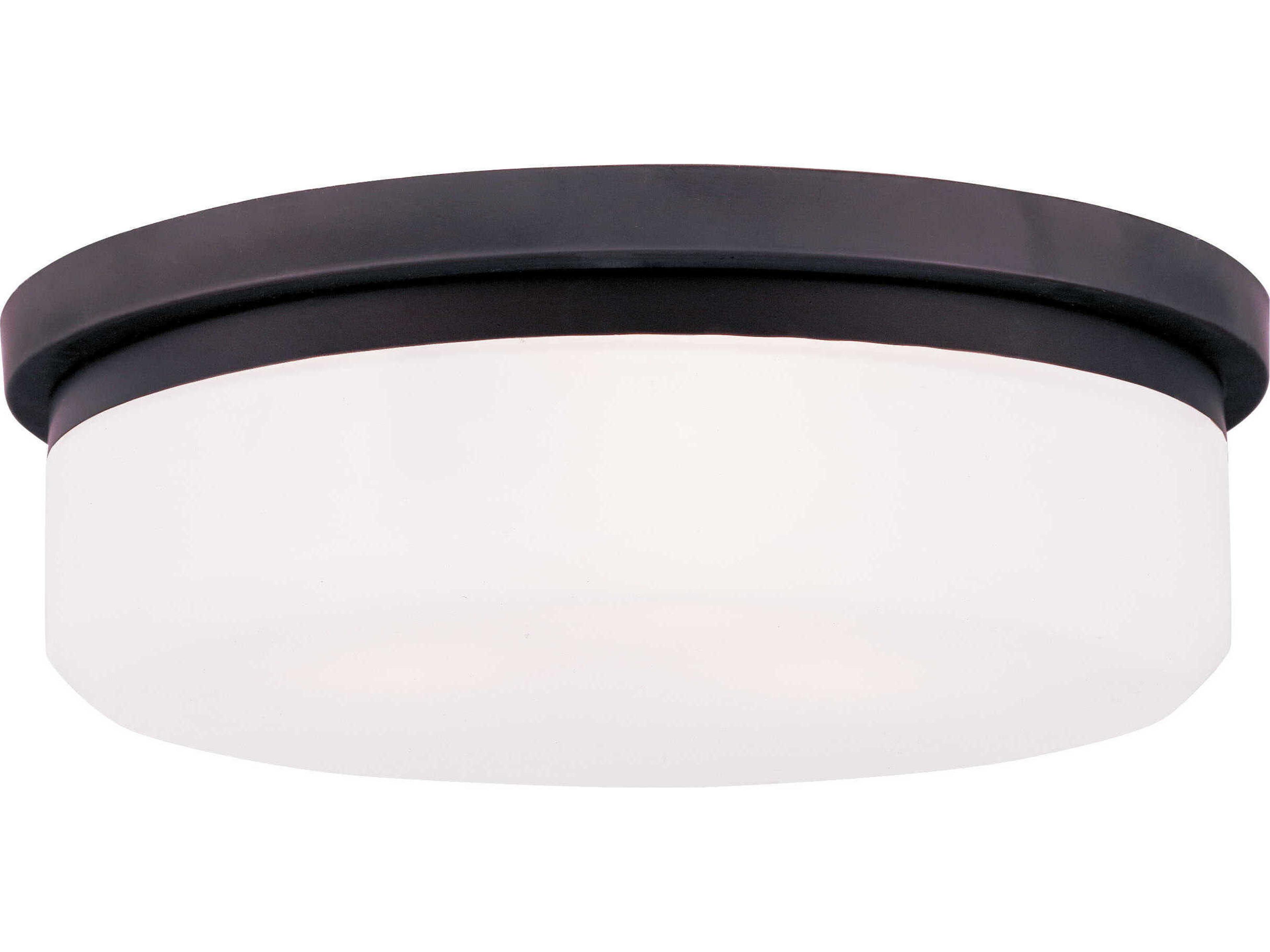 Stratus 3-Light Bronze Glass Drum Flush Mount