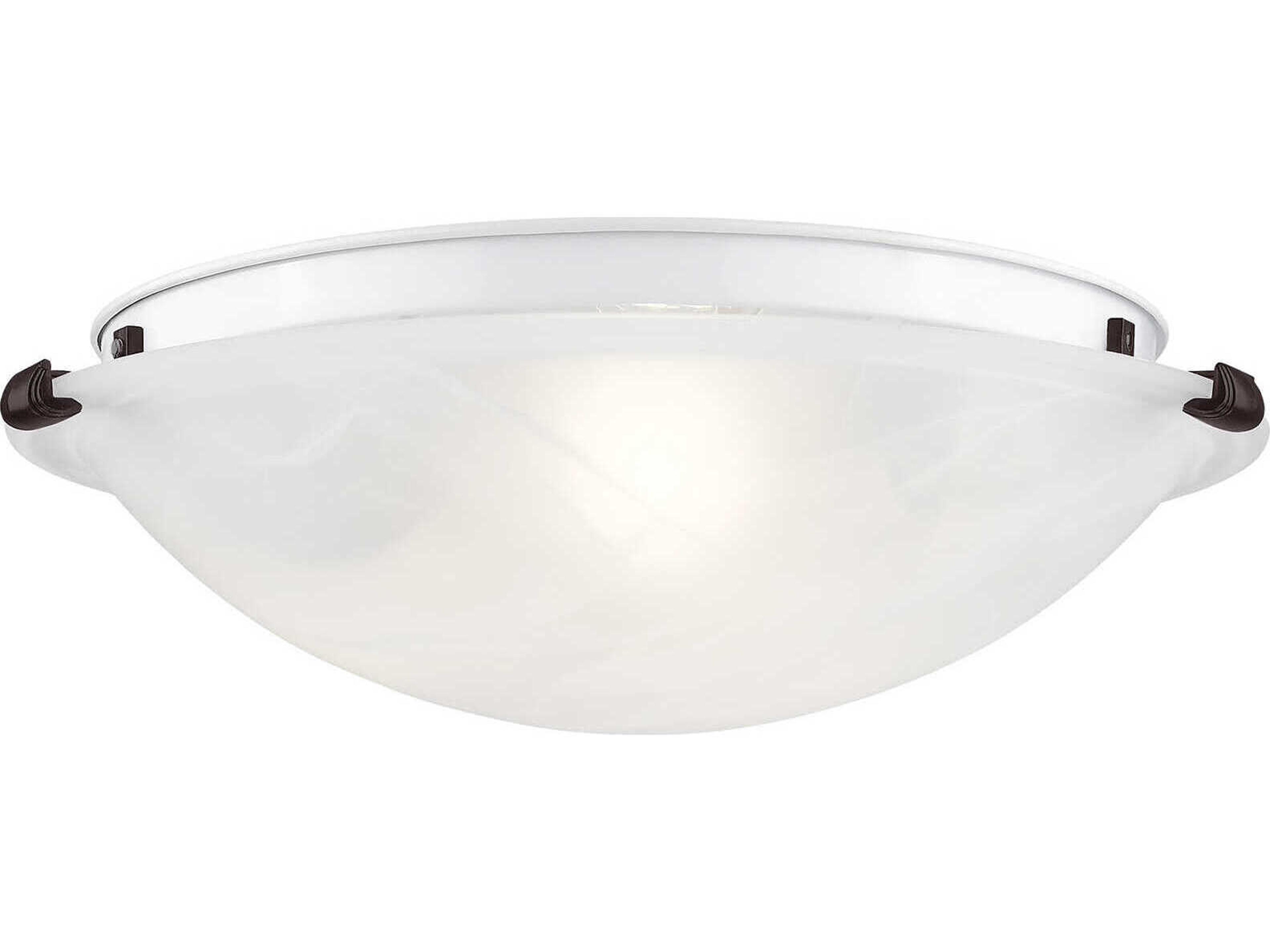 Livex Lighting Oasis 3-Light Bronze Glass Bowl Flush Mount