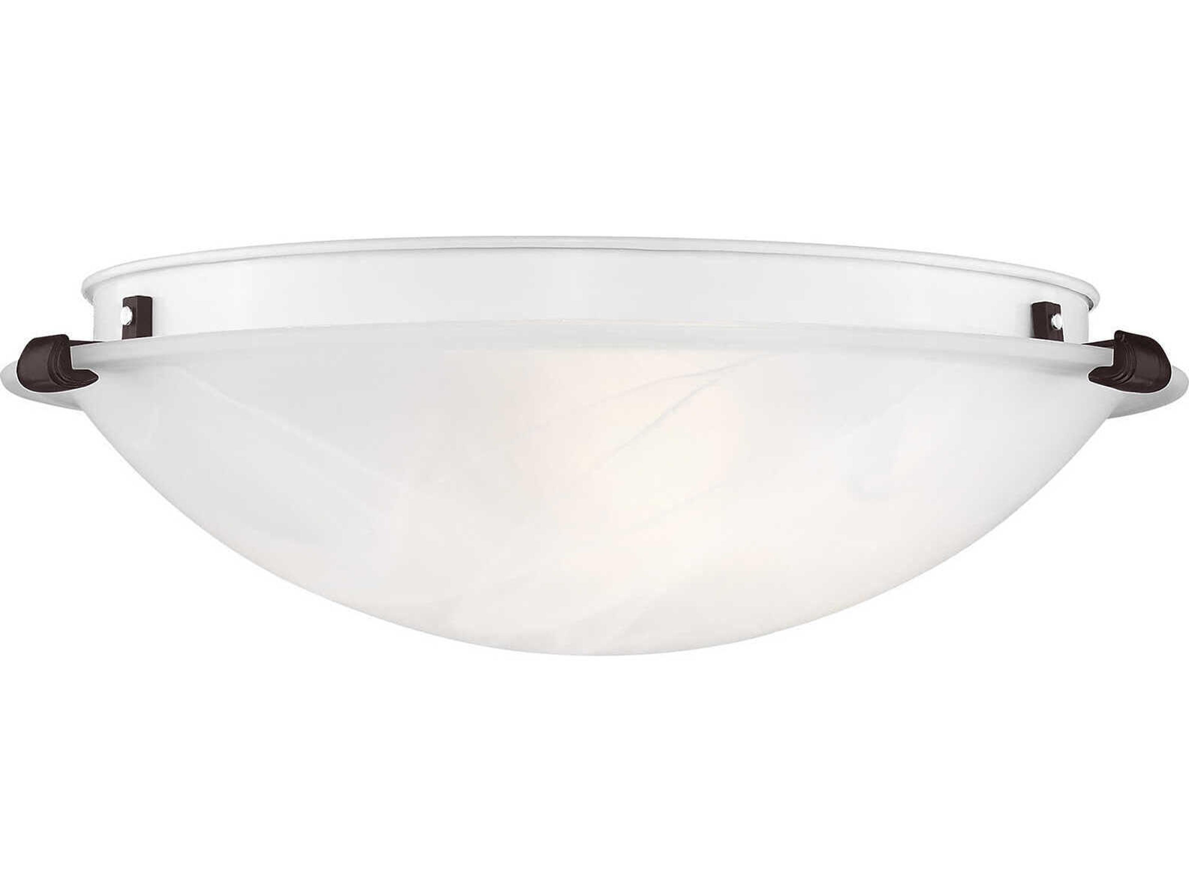 Livex Lighting Oasis 3-Light Bronze Glass Bowl Flush Mount