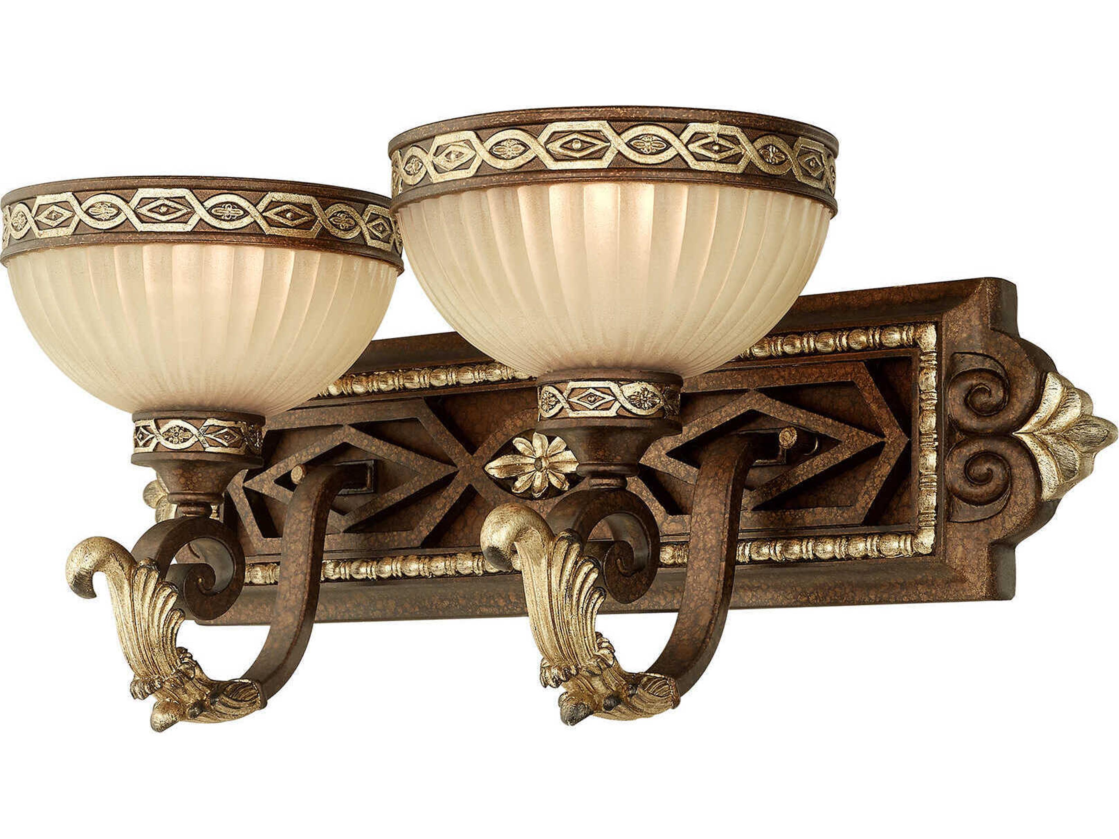 Livex Lighting Seville 2-Light Palacial Bronze Gilded Glass Vanity Light