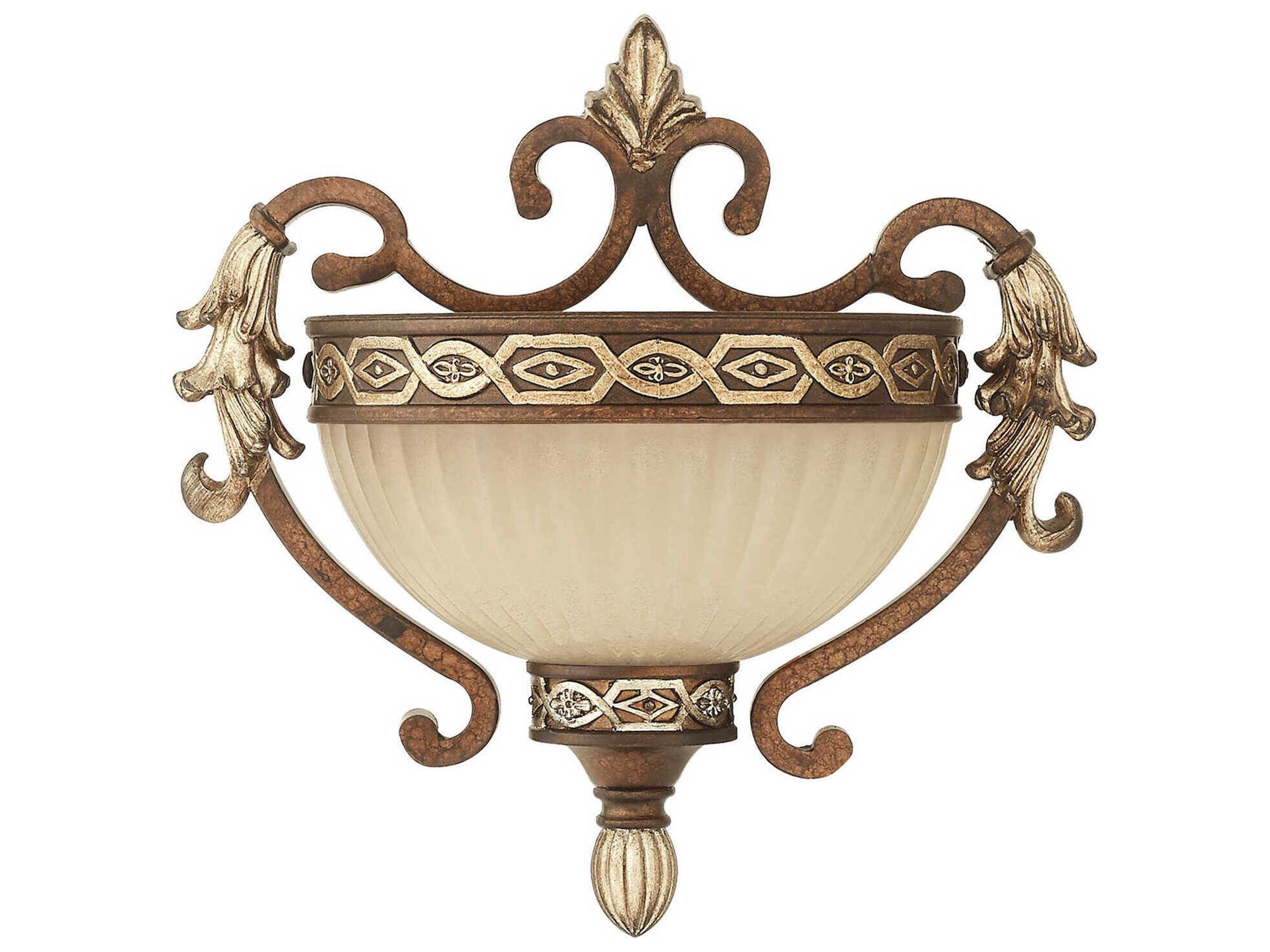 Livex Lighting Seville 1-Light Palacial Bronze Gilded Glass Wall Sconce