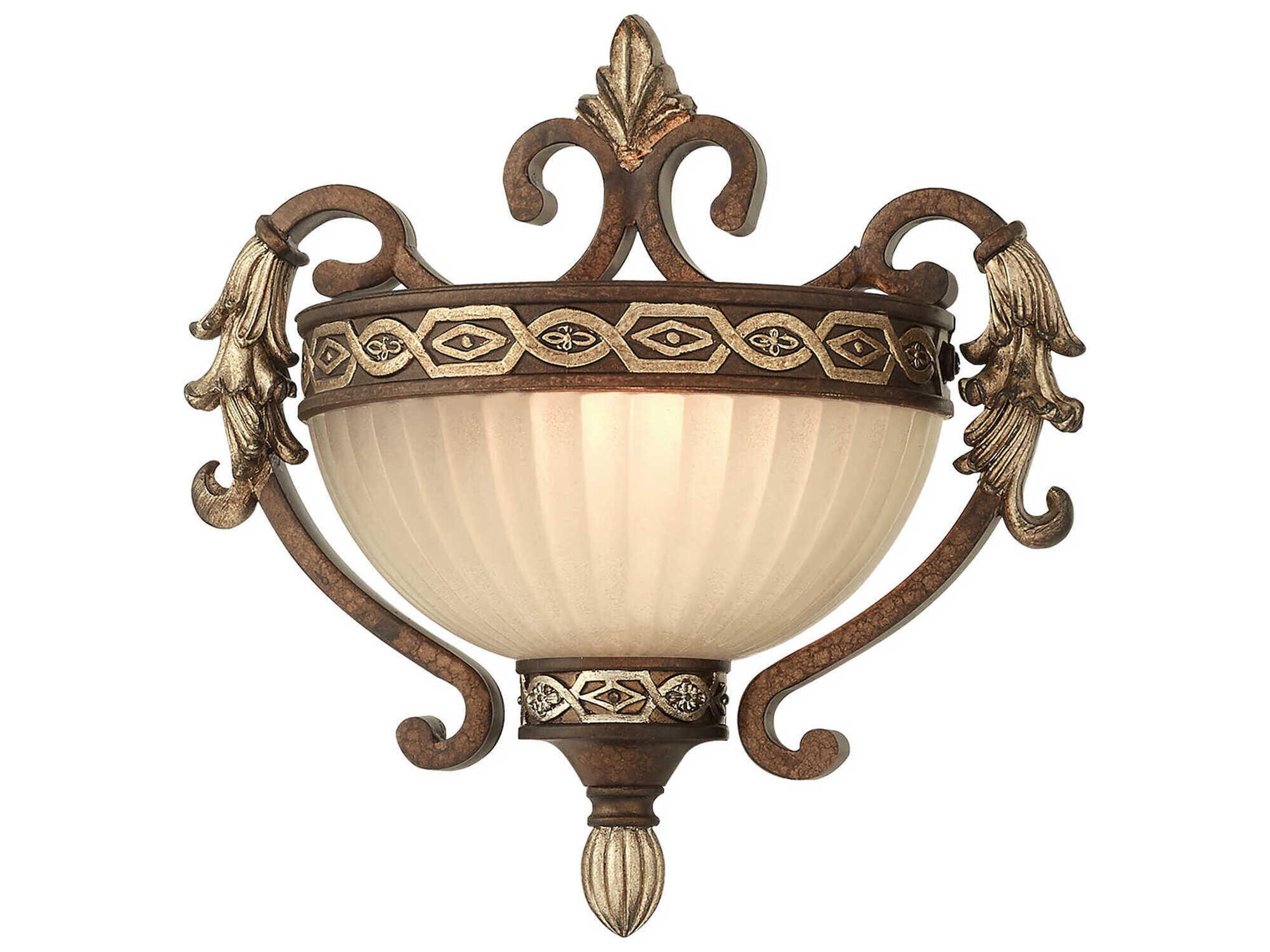 Livex Lighting Seville 1-Light Palacial Bronze Gilded Glass Wall Sconce