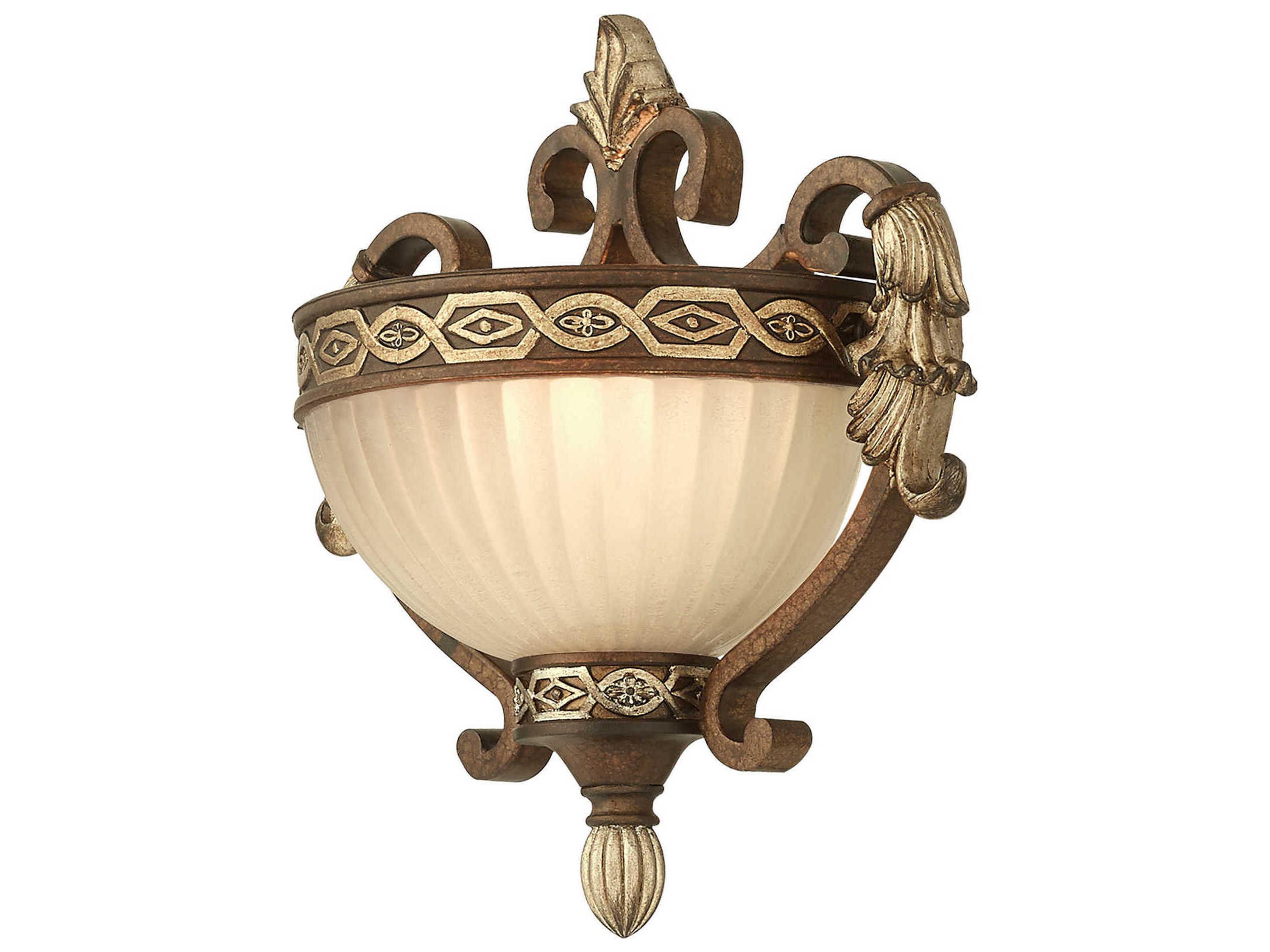 Livex Lighting Seville 1-Light Palacial Bronze Gilded Glass Wall Sconce