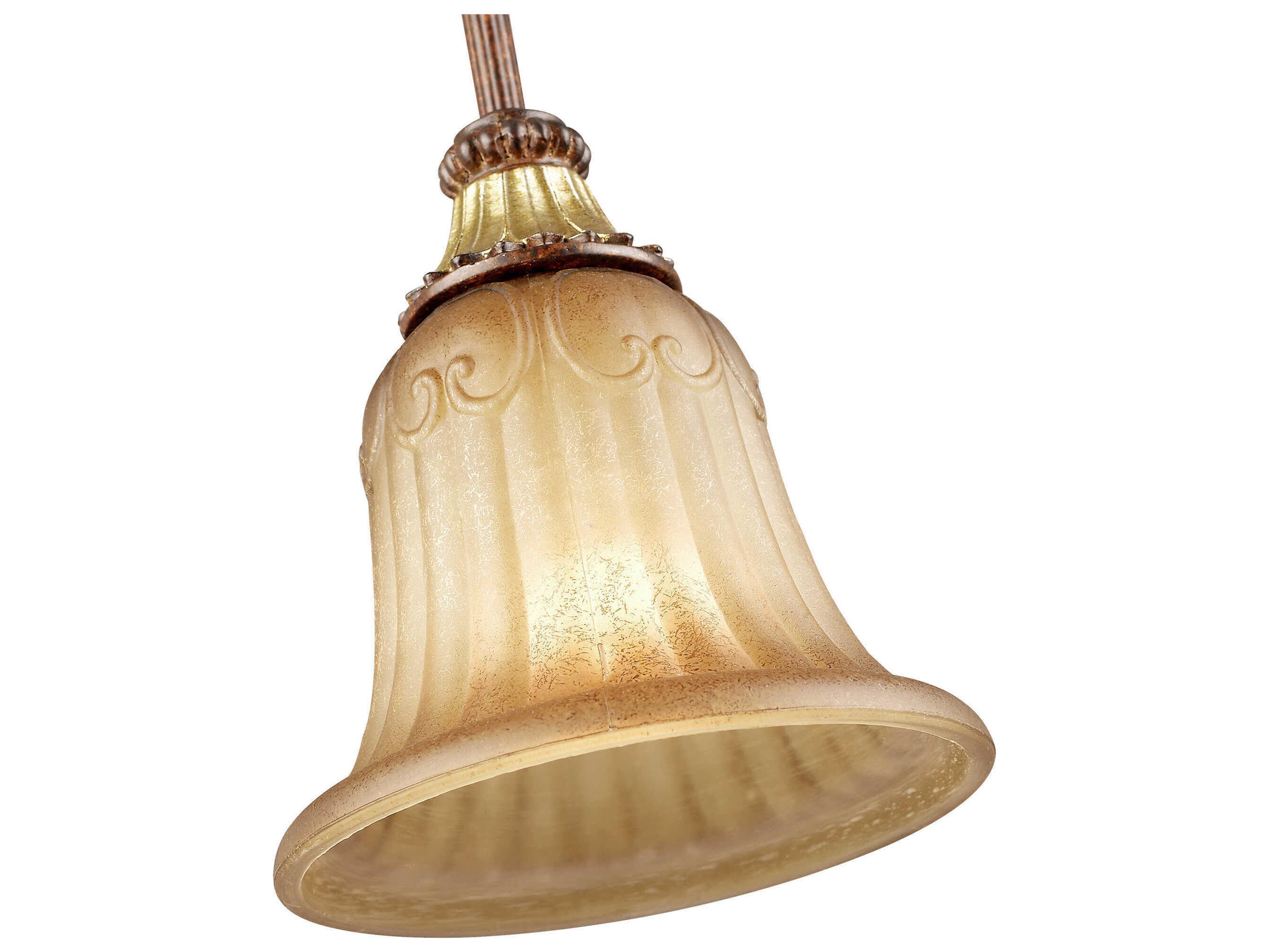 Livex Lighting Villa Verona 1-Light Bronze Aged Gold Leaf Glass Bell Mini Pendant