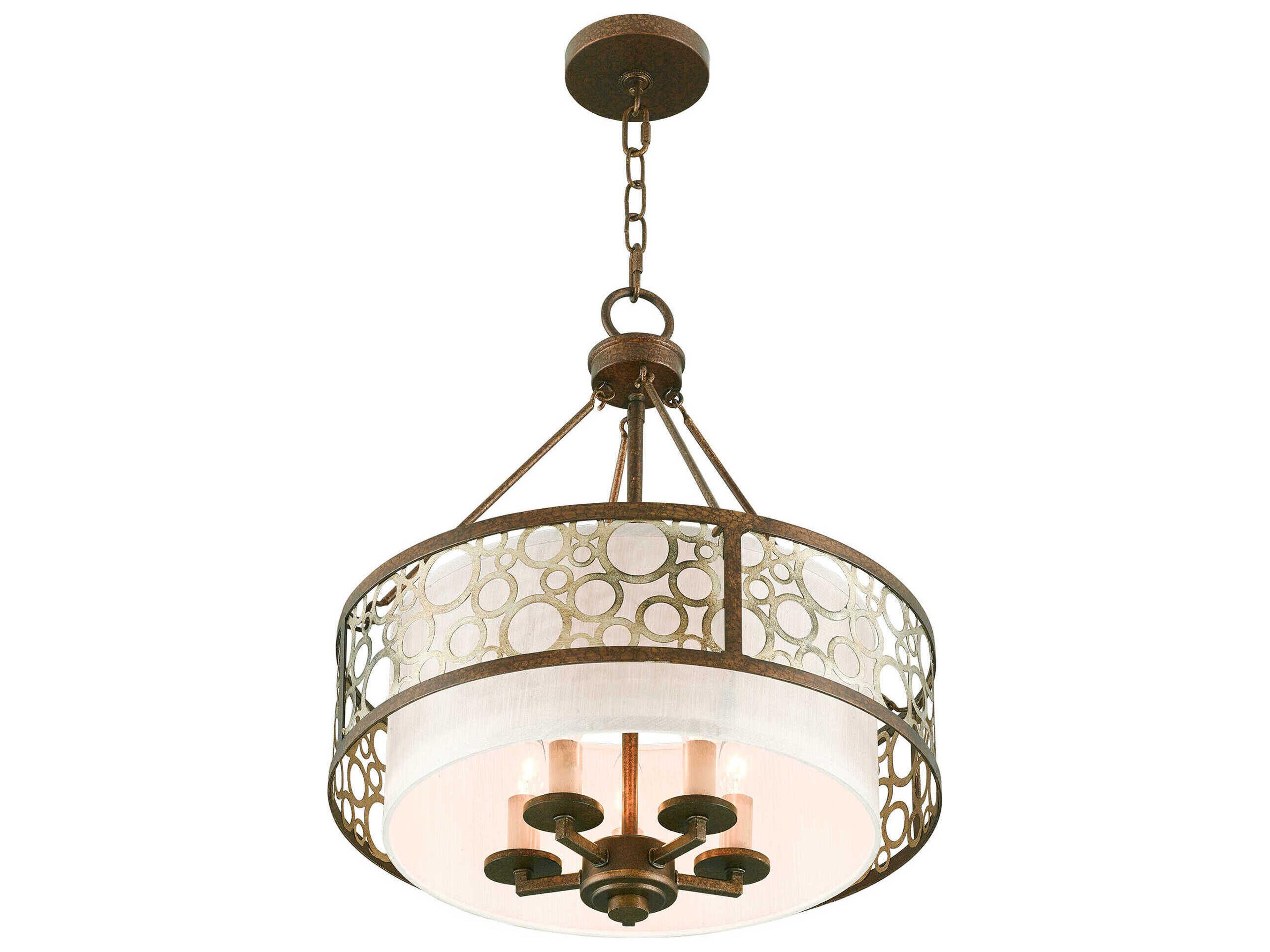 Livex Lighting Avalon 5-Light Palacial Bronze Gilded Drum Chandelier