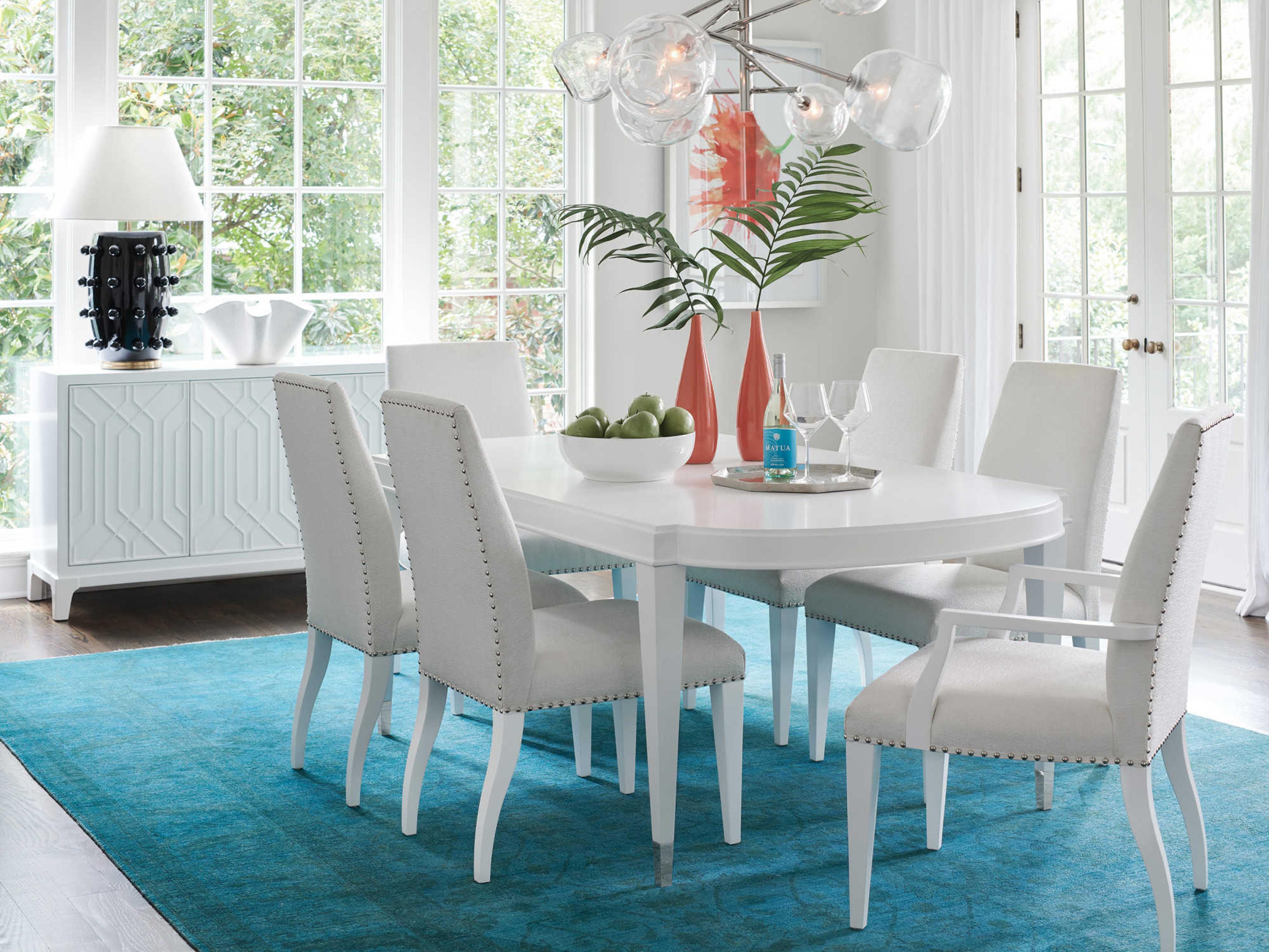 Lexington Avondale Maple Wood White Upholstered Side Dining Chair